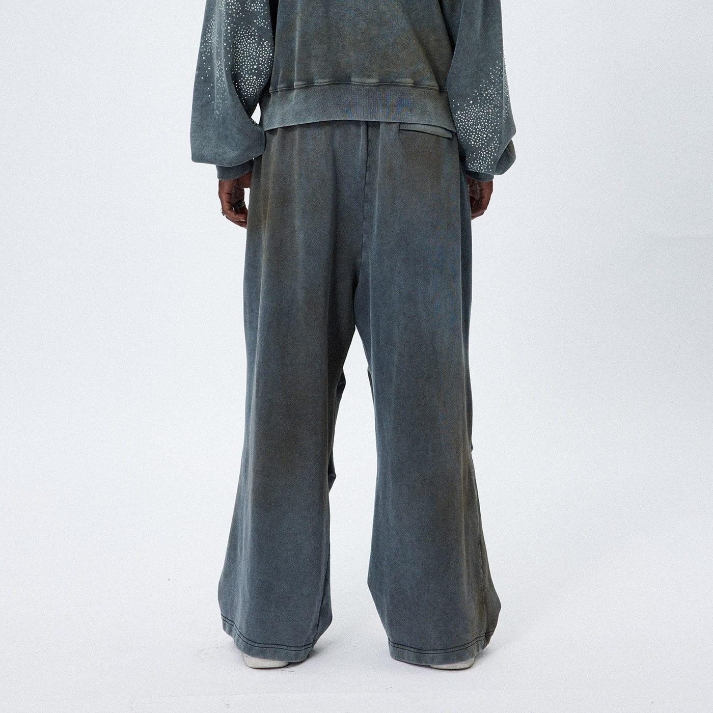 DND4DES Distressed Crinkled Baggy Sweatpants, premium urban and streetwear designers apparel on PROJECTISR.com, DND4DES