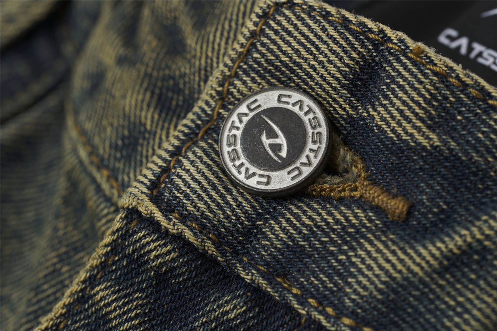 CATSSTAC Dirty Wash Paneled Wide-Leg Jeans, premium urban and streetwear designers apparel on PROJECTISR.com, CATSSTAC