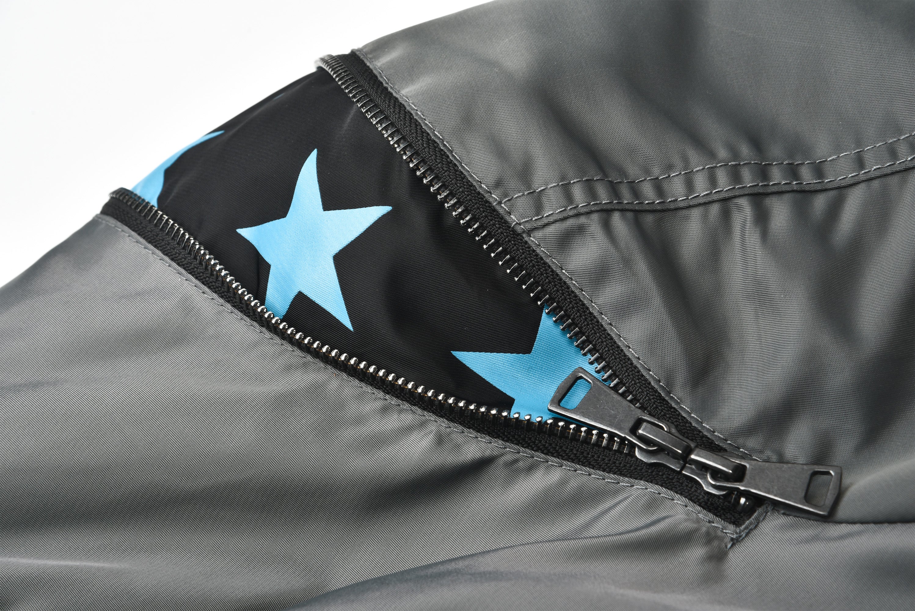 VENTUREK Retro Zipper-Spliced Raw Edge Bomber Jacket, premium urban and streetwear designers apparel on PROJECTISR.com, VENTUREK