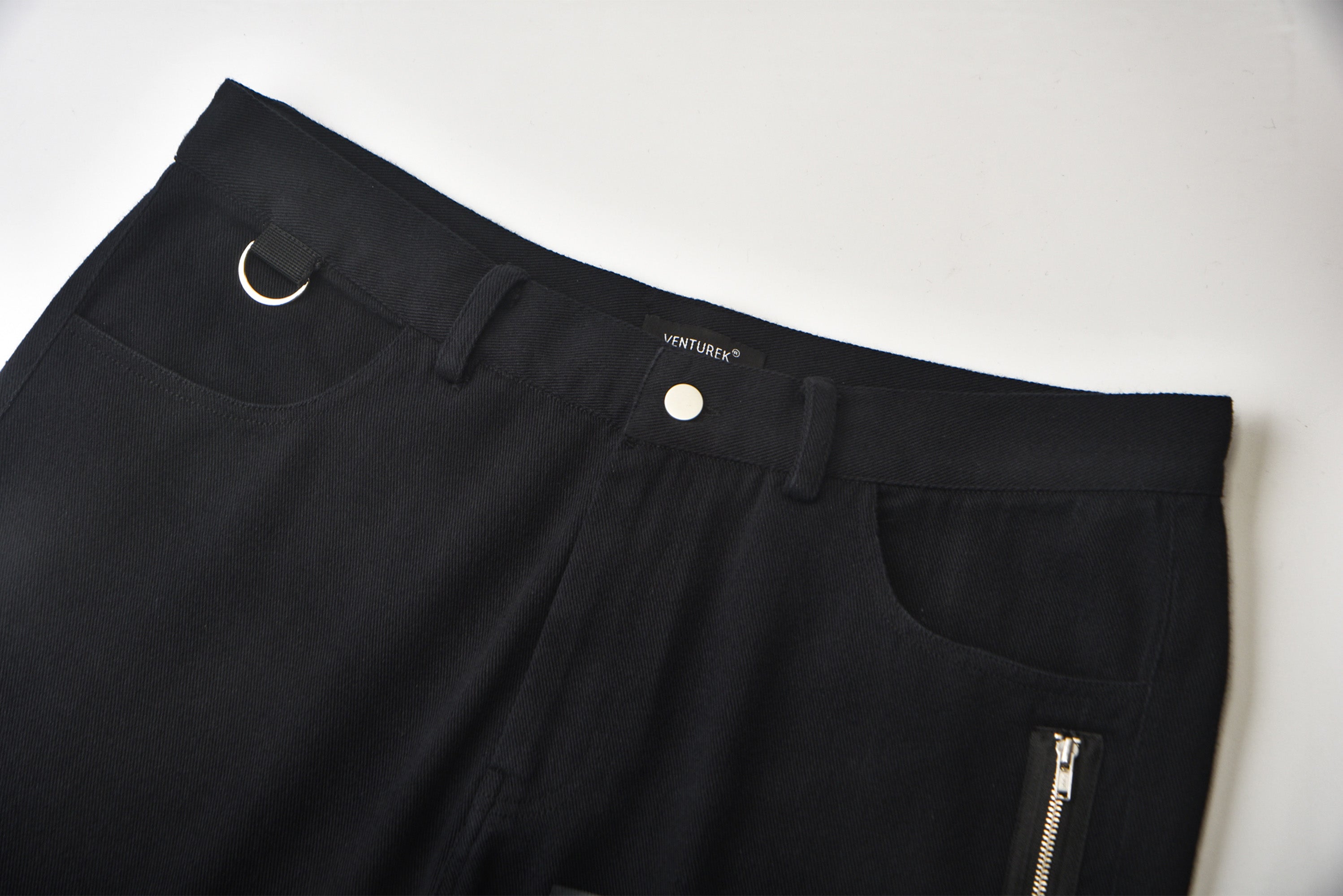 VENTUREK Distressed Zippered-Hem Slogan Slim Pants, premium urban and streetwear designers apparel on PROJECTISR.com, VENTUREK
