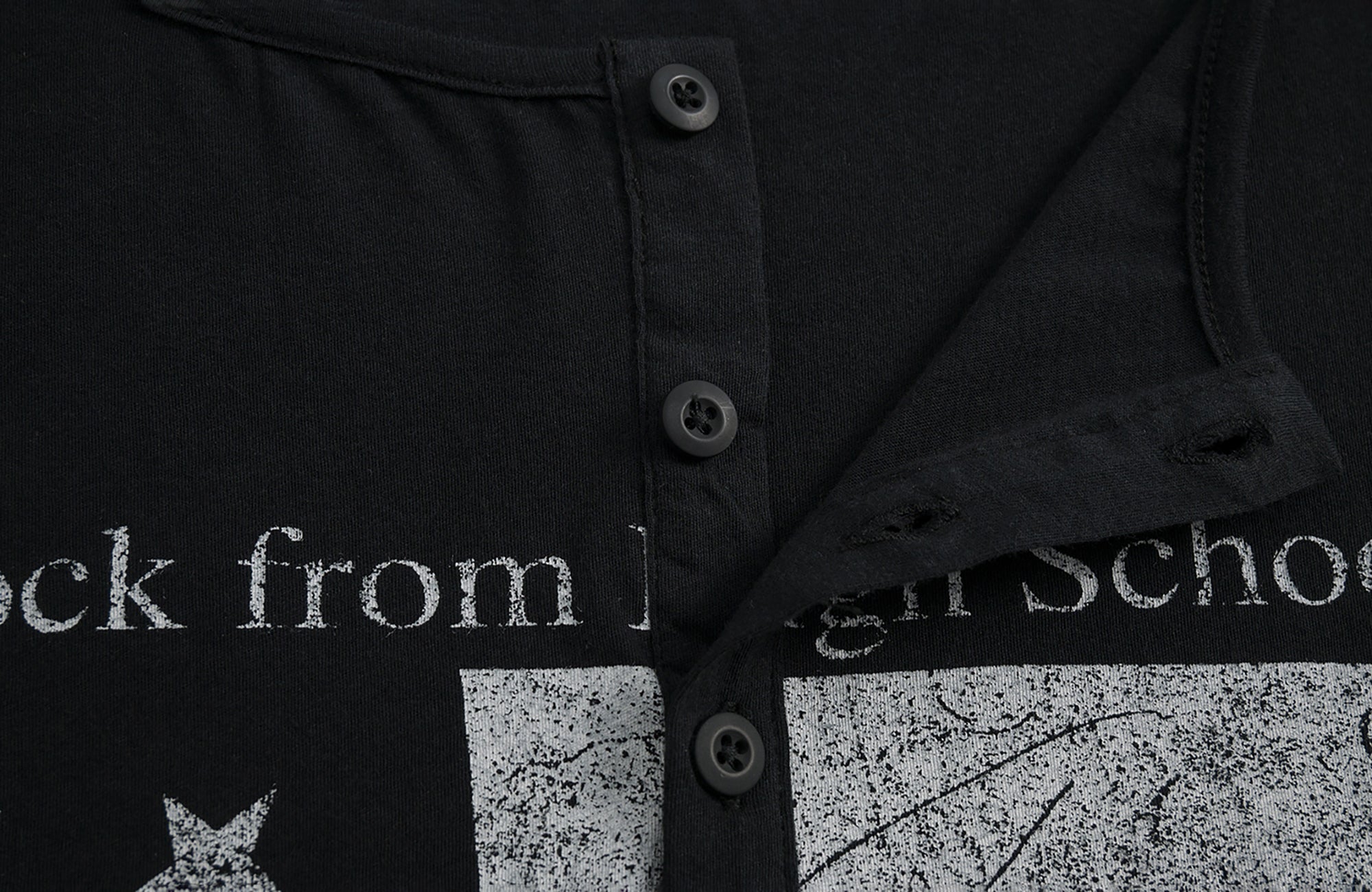 SADSOUP Layered Henley Graphic Long-Sleeve Tee