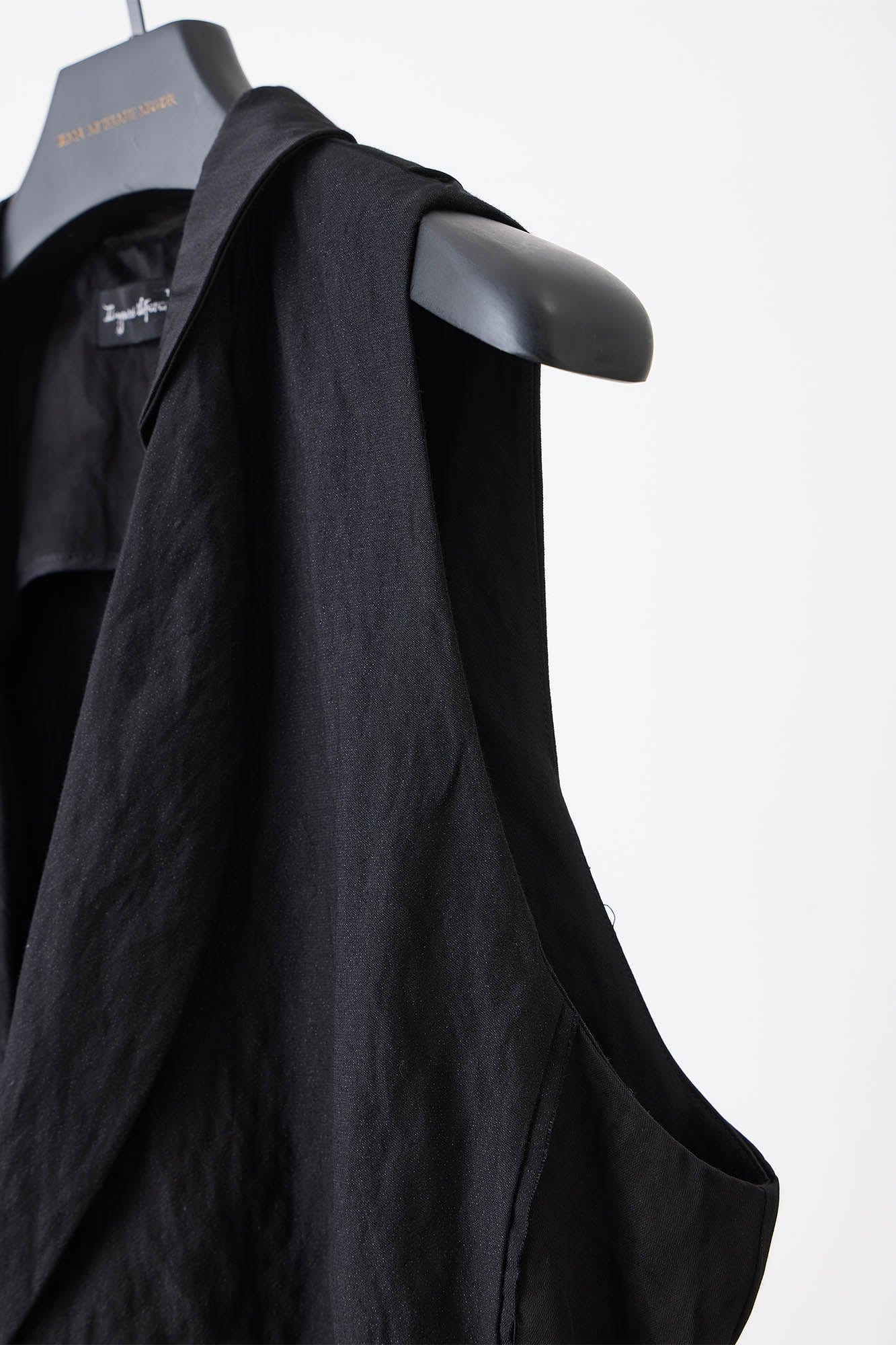 ILNya Nieternite Nifutur Asymmetrical Shawl Collar Belted Crinkled Vest, premium urban and streetwear designers apparel on PROJECTISR.com, ILNya Nieternite Nifutur