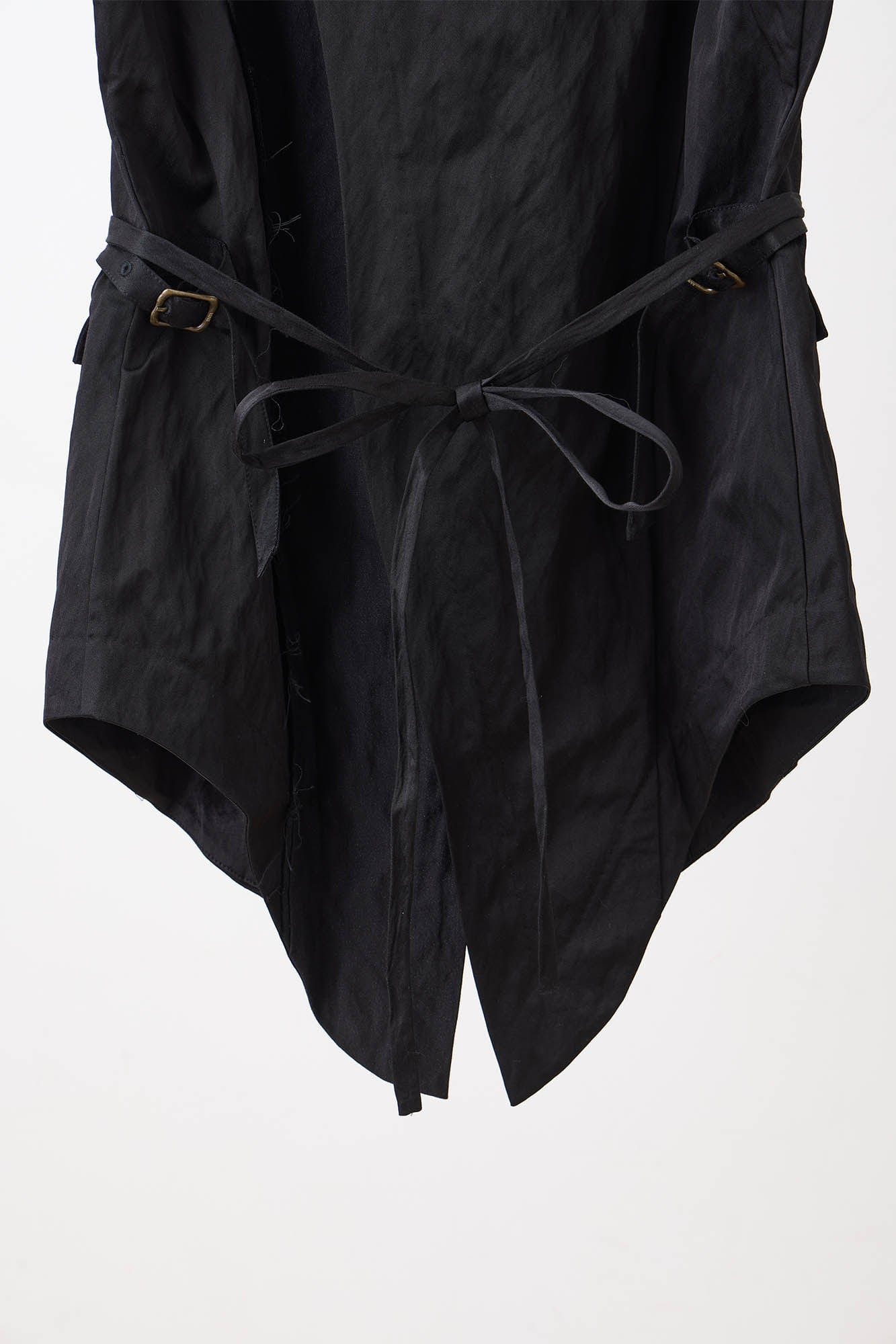 ILNya Nieternite Nifutur Asymmetrical Shawl Collar Belted Crinkled Vest, premium urban and streetwear designers apparel on PROJECTISR.com, ILNya Nieternite Nifutur