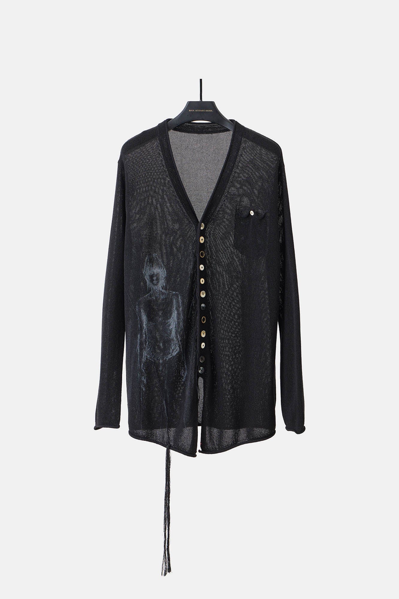 ILNya Nieternite Nifutur Ghostly Graphic Sheer Oversized Cardigan, premium urban and streetwear designers apparel on PROJECTISR.com, ILNya Nieternite Nifutur