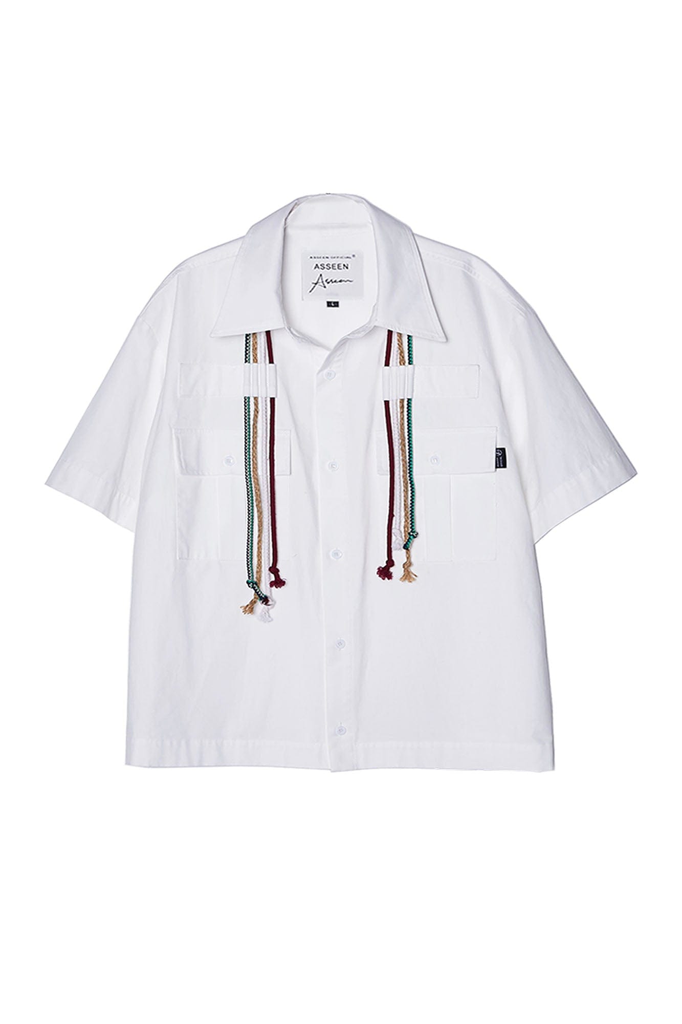 ASSEEN Cord Tassel Pocket Half Shirt, premium urban and streetwear designers apparel on PROJECTISR.com, ASSEEN