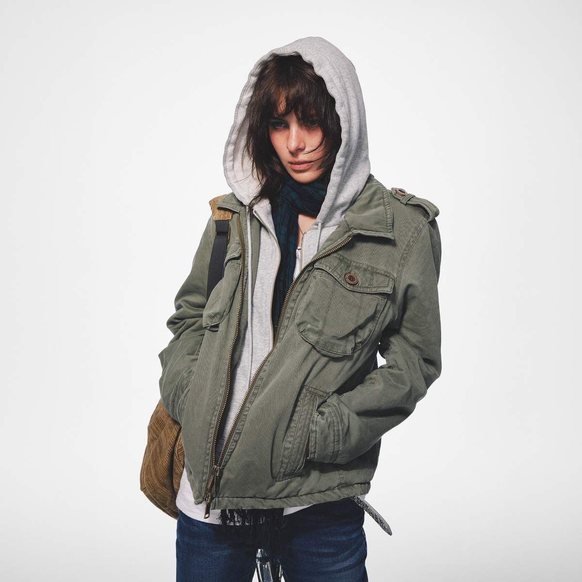 TRECLUB Retro Military Layered Lapel Cotton-Padded Jacket, premium urban and streetwear designers apparel on PROJECTISR.com, TRECLUB