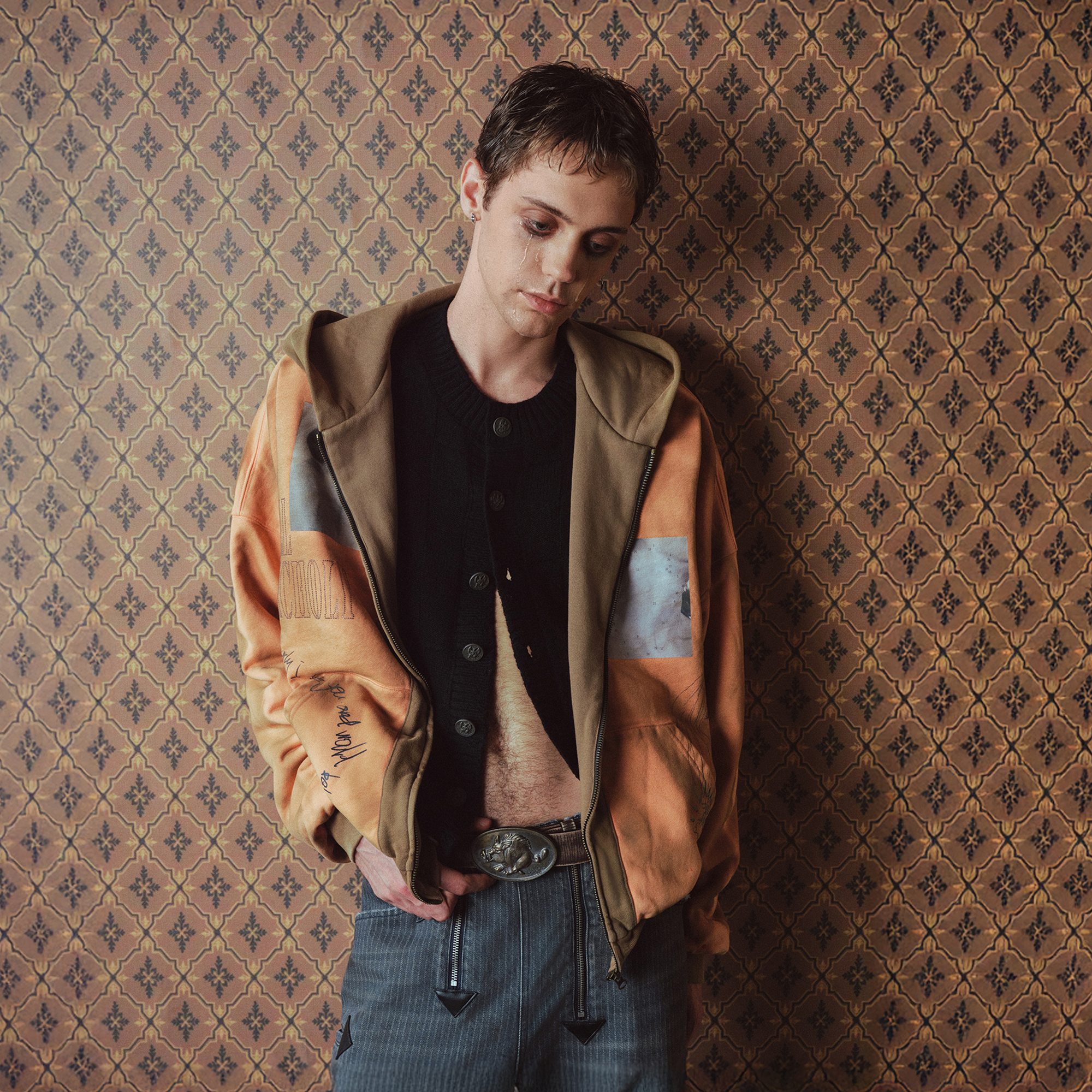 RICHILL Distressed Graffiti Graphic Hooded Jacket, premium urban and streetwear designers apparel on PROJECTISR.com, RICHILL