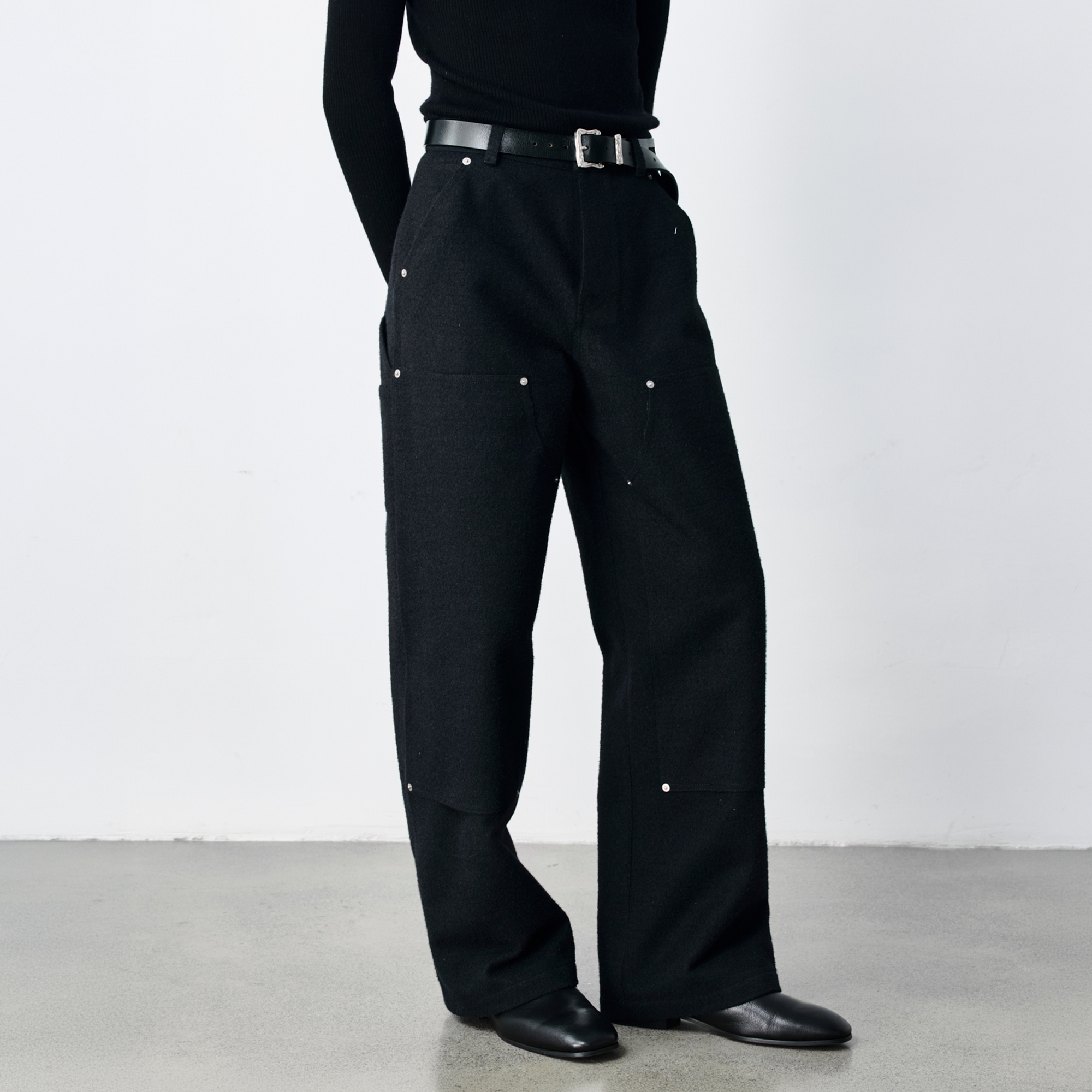 GRAINMUSTARD Brushed Raw Denim Studded Logger Pants