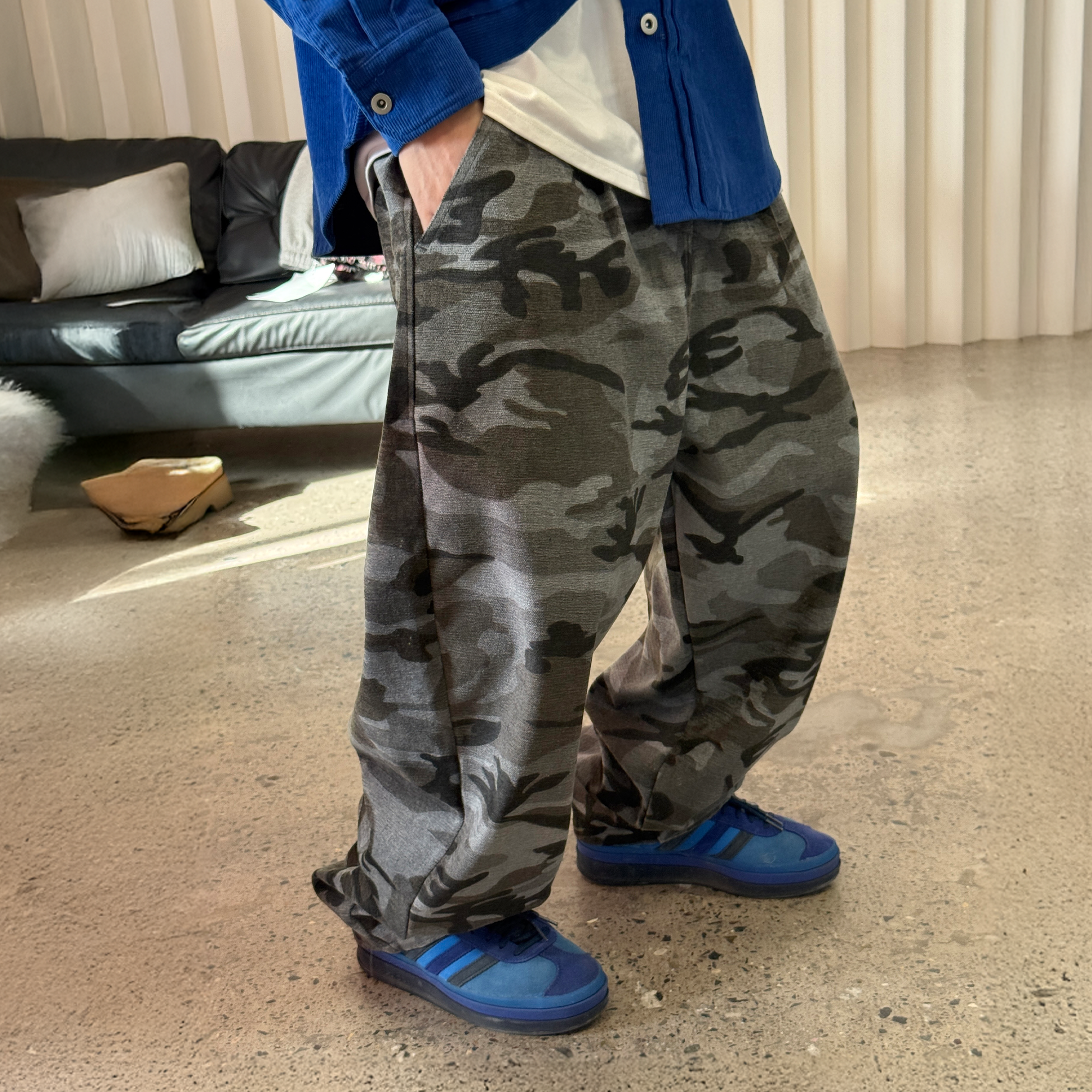 ME DA IGUAL Camo Elastic Waistband Tappered Pants, premium urban and streetwear designers apparel on PROJECTISR.com, ME DA IGUAL