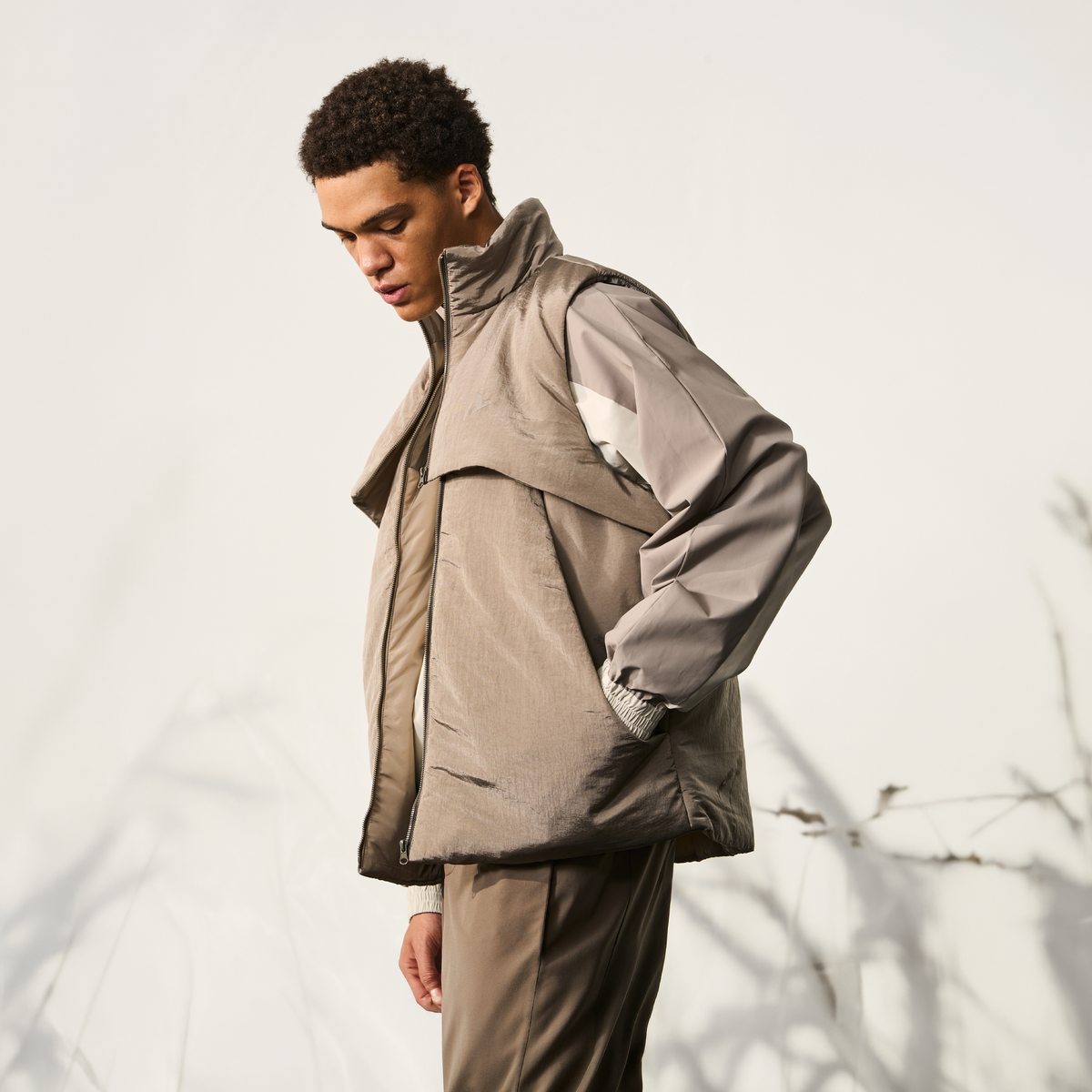 HALCYON Utility Stand-Collar Cotton-Padded Vest, premium urban and streetwear designers apparel on PROJECTISR.com, HALCYON