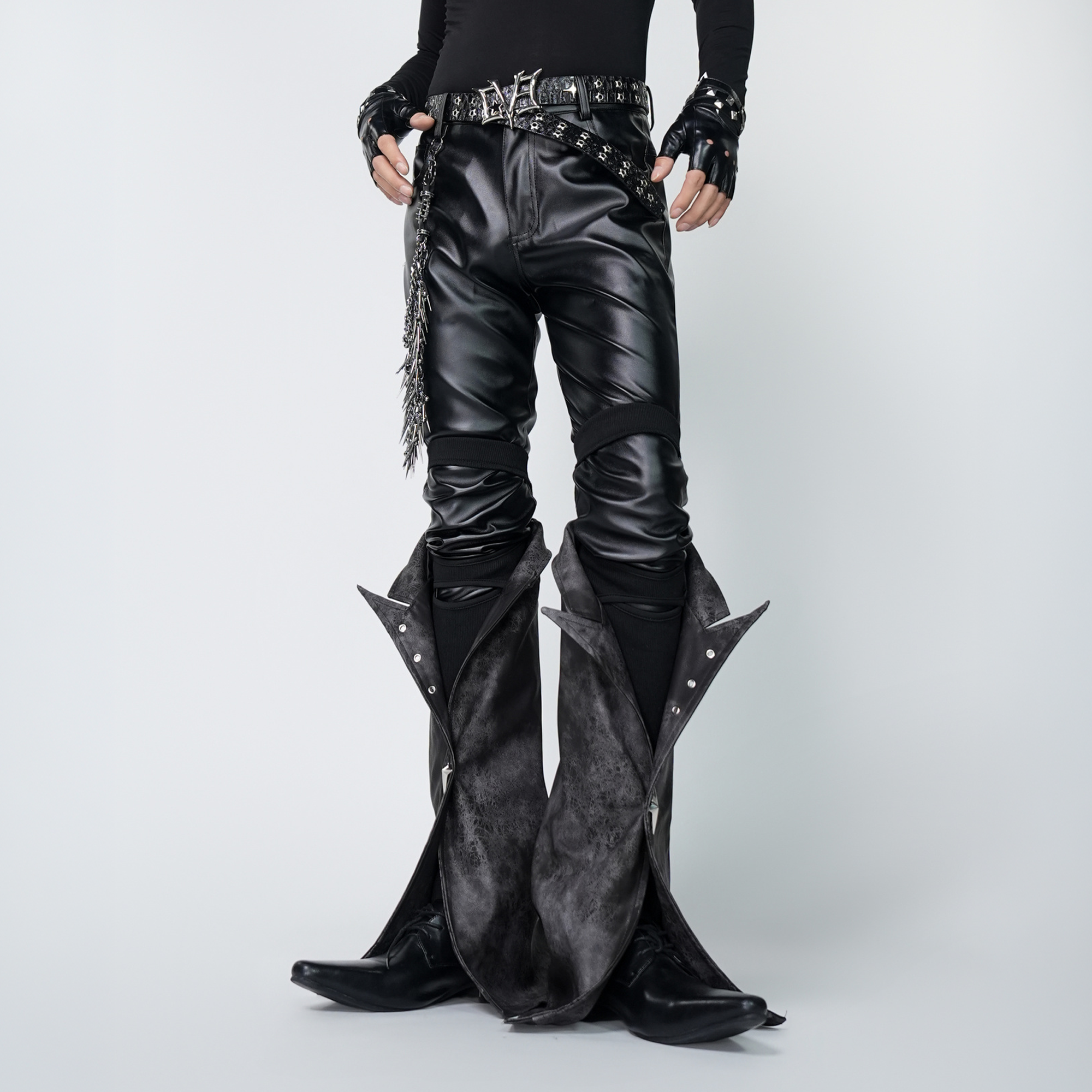 VE2 Detachable Flared Faux Leather Pants