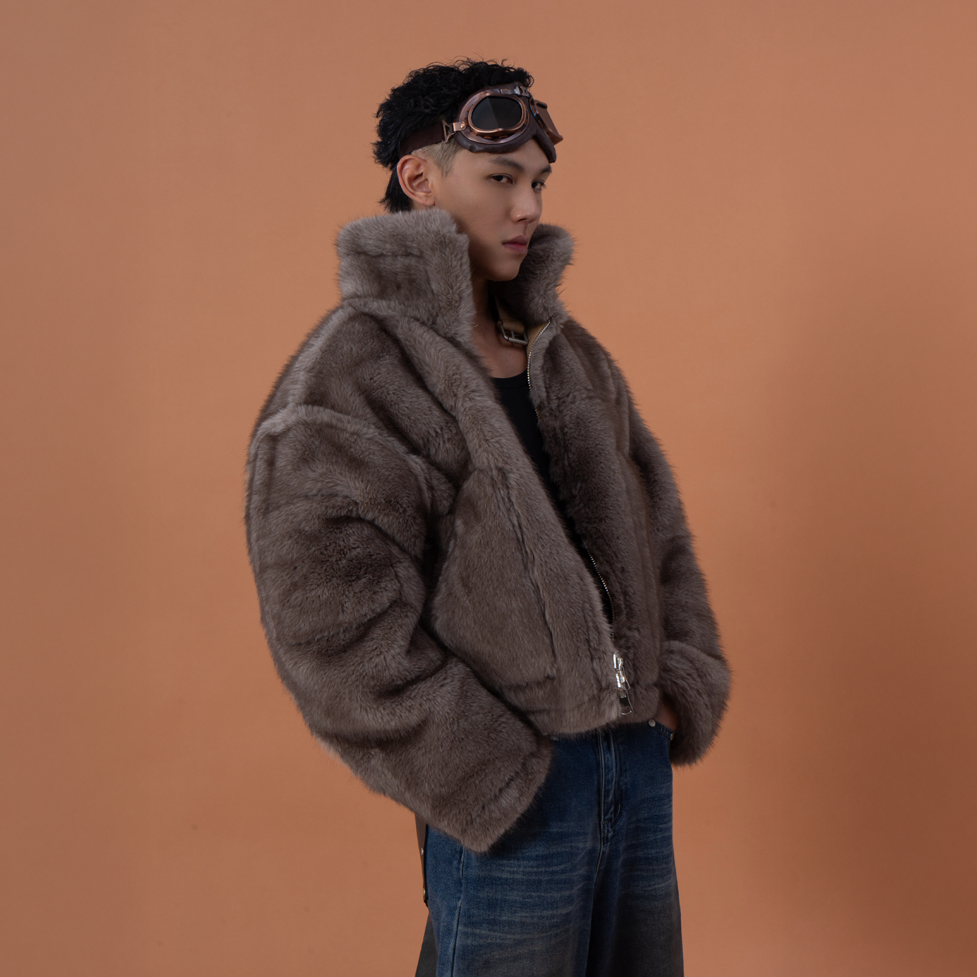 CLP Reversible Faux Fur Biker Jacket