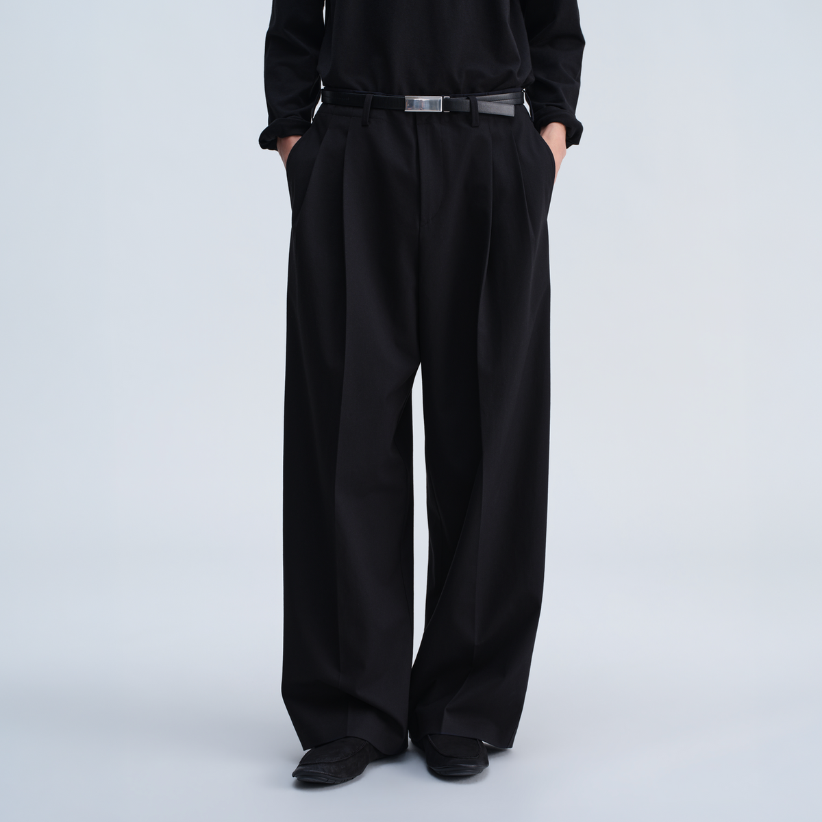 OPICLOTH Retro Double-Pleat Wide-Leg Trousers