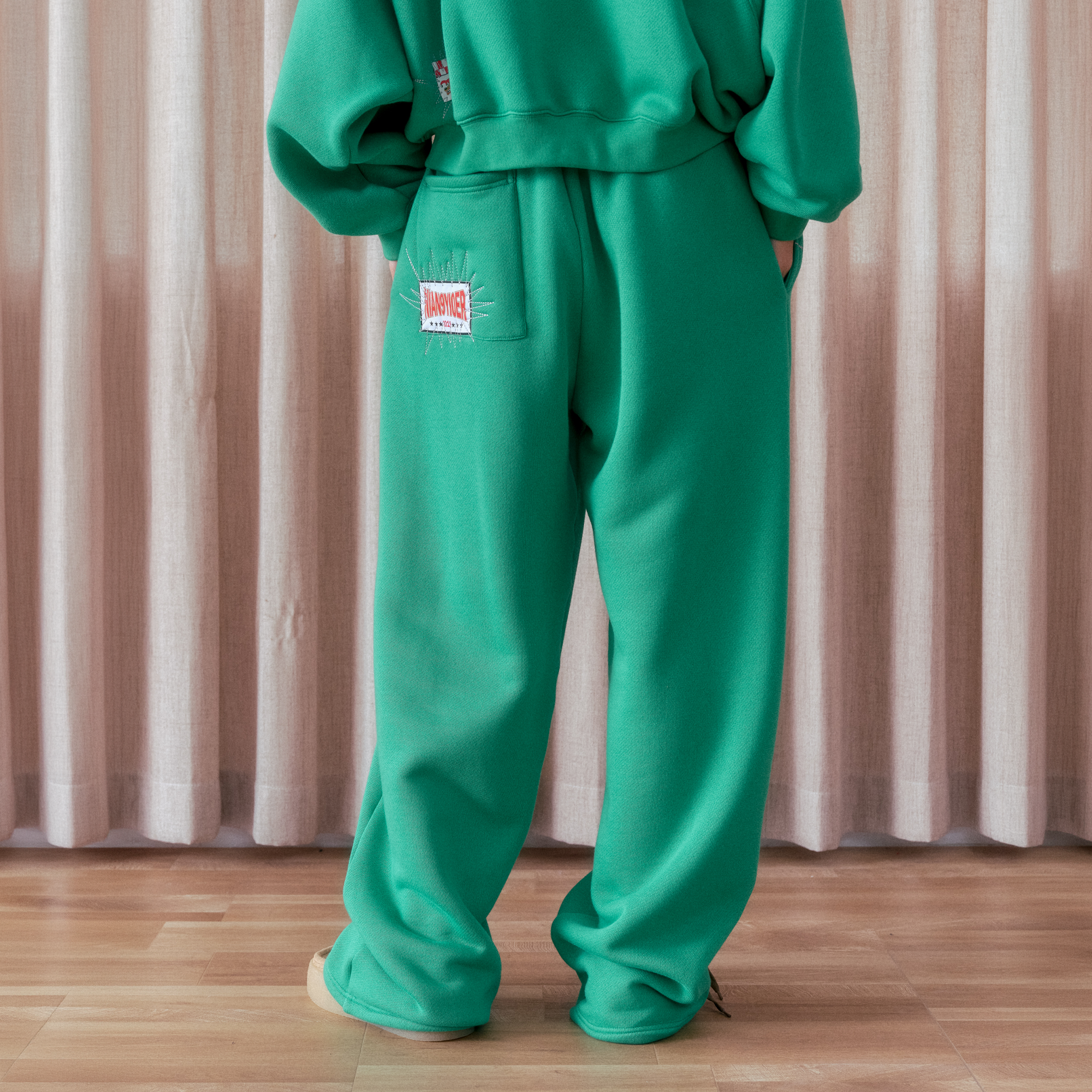 NIANJIUYIKOUER Fleece-Lined Straight-Leg Sweatpants, premium urban and streetwear designers apparel on PROJECTISR.com, NIANJIUYIKOUER