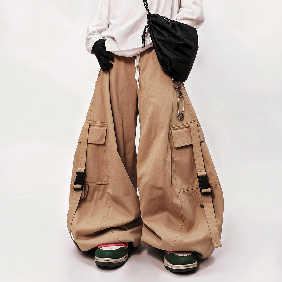 UUCSCC Retro Curved Wide-Leg Cargo Pants, premium urban and streetwear designers apparel on PROJECTISR.com, UUCSCC