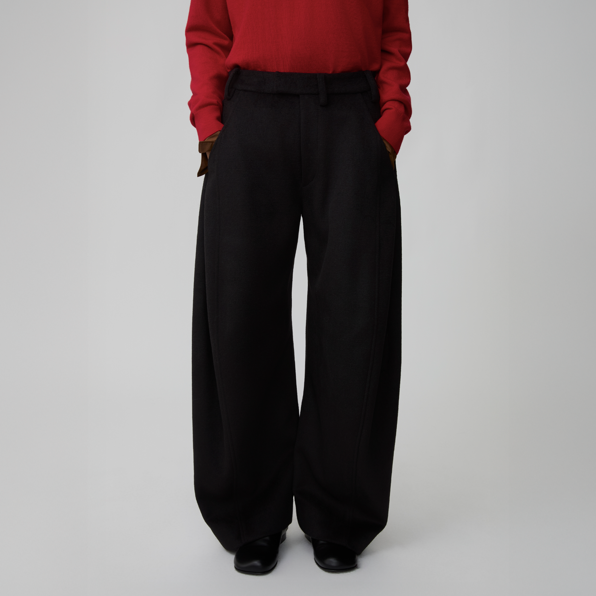 OPICLOTH Essential Wool-Blend Barrel Pants