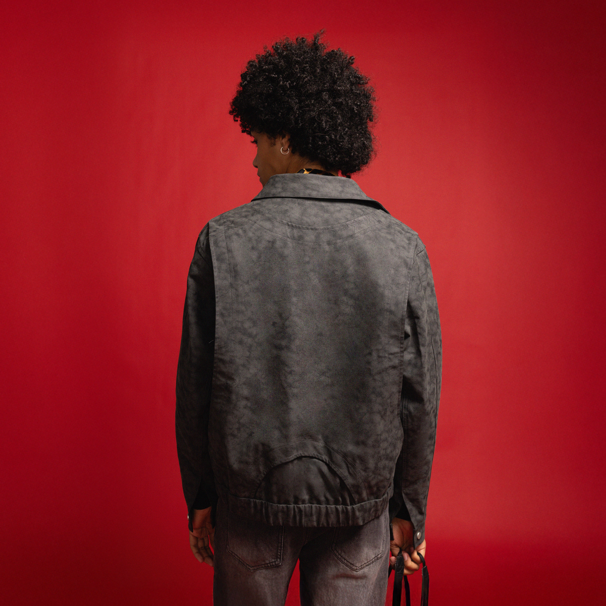 REDH Washed Faux Leather Cropped Blouson