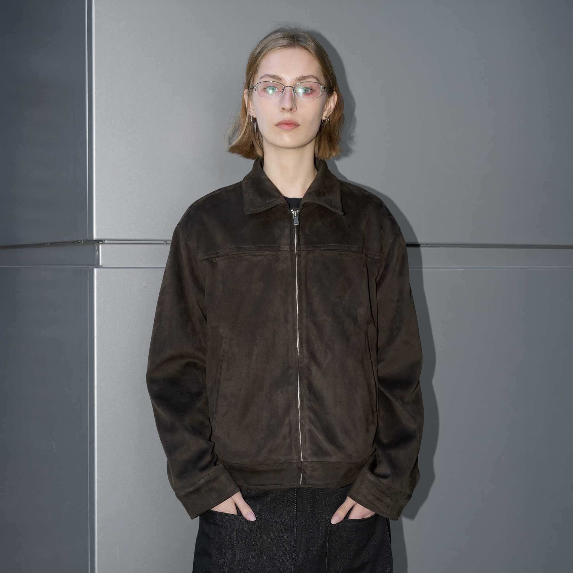 LABELROOM Minimal Faux-Suede Jacket, premium urban and streetwear designers apparel on PROJECTISR.com, LABELROOM