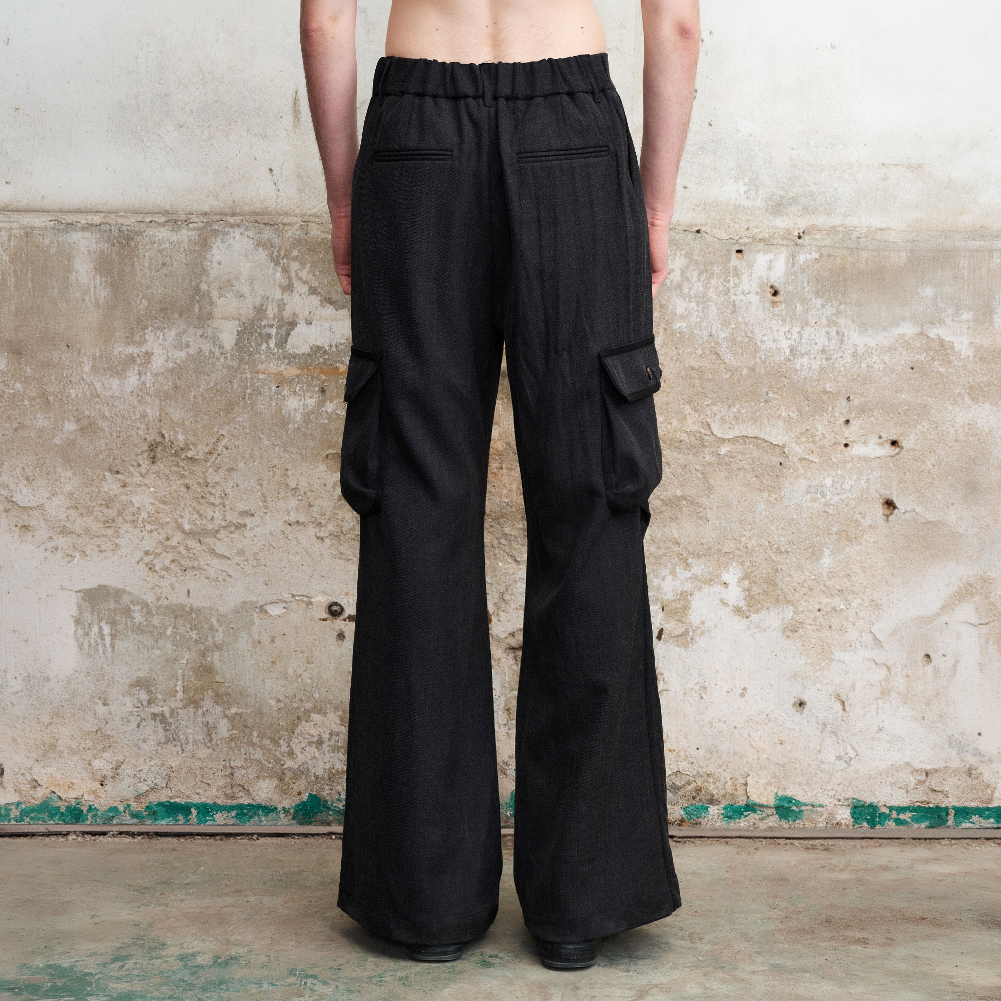 ILNya Nieternite Nifutur Pleated Cargo Flare Pants, premium urban and streetwear designers apparel on PROJECTISR.com, ILNya Nieternite Nifutur