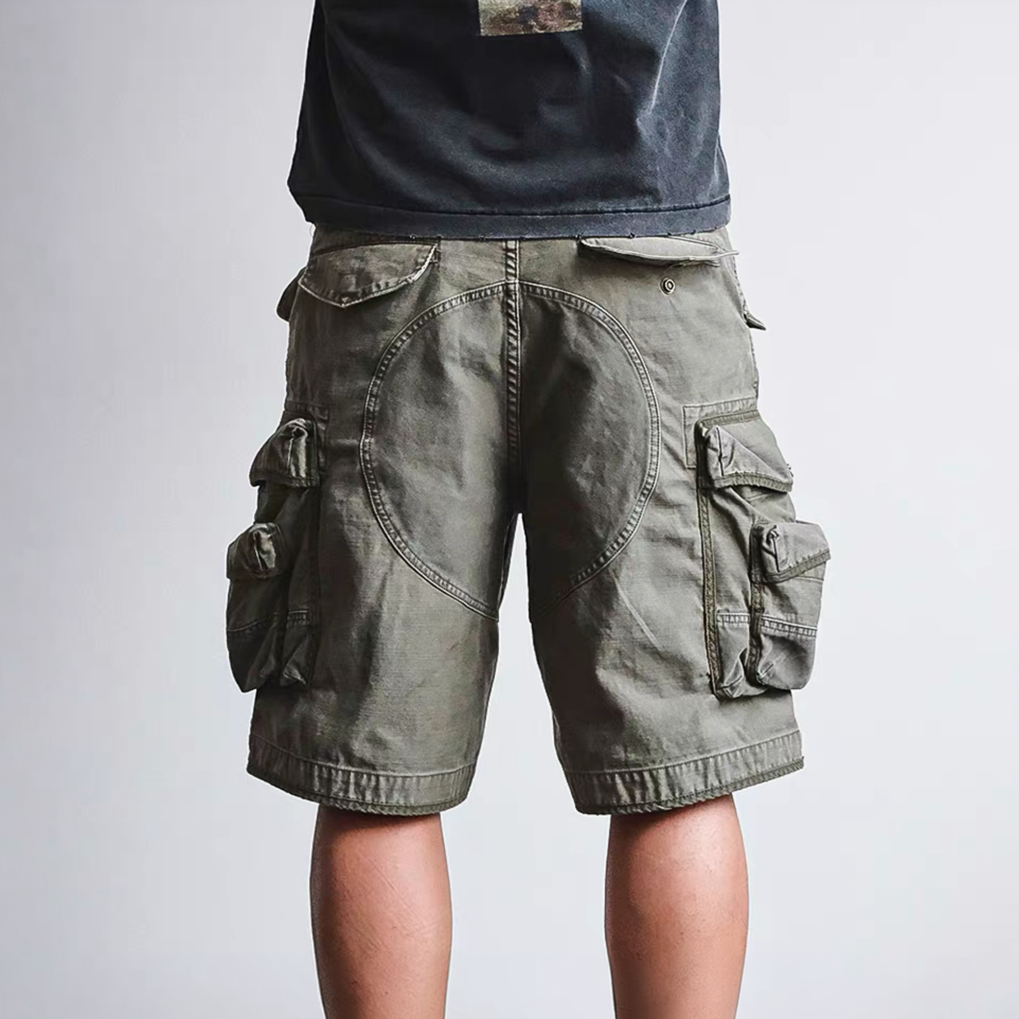 NEIGBORL Washed Multi-Pocket Cargo Shorts