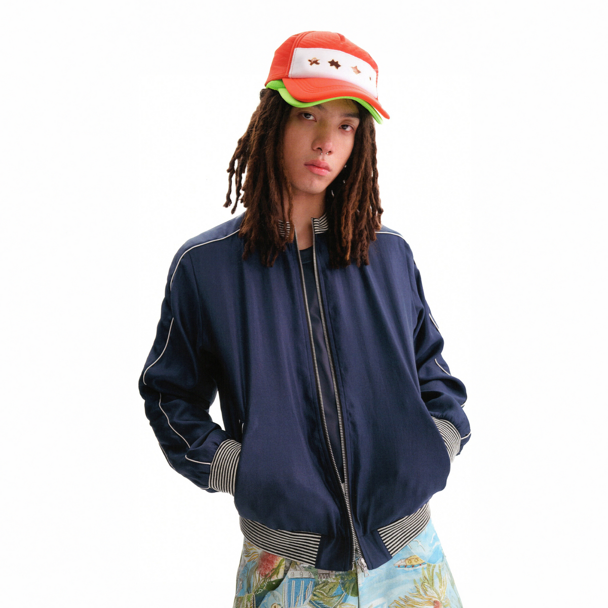 URBAN+FOREST Satin Souvenir Baseball Jacket, premium urban and streetwear designers apparel on PROJECTISR.com, URBAN+FOREST