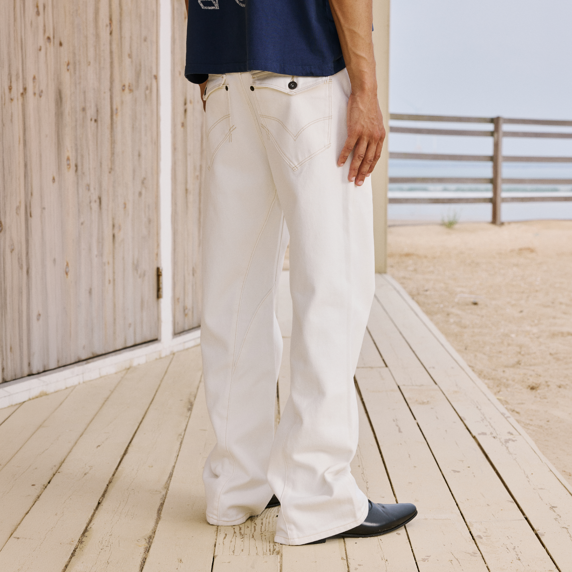 IN EXISTENCE Minimal Straight-Leg Denim Pants