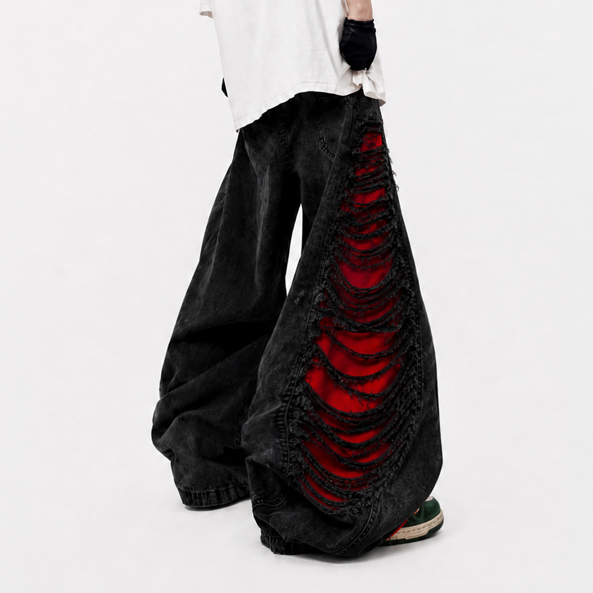 UUCSCC Retro Distressed Wide-Leg Jeans