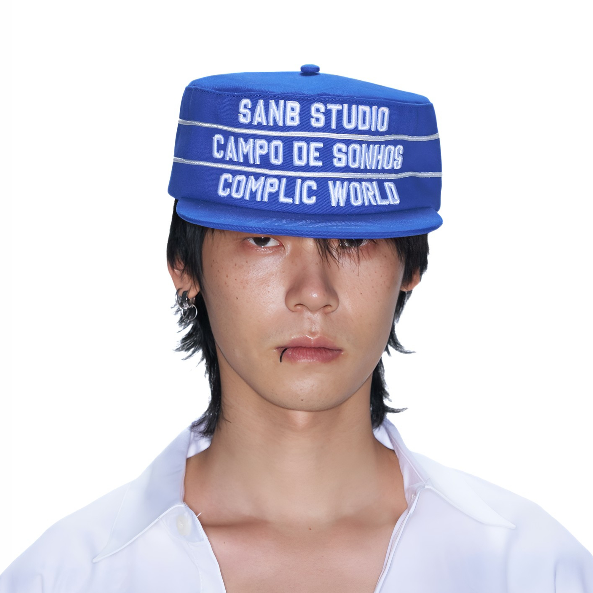 mondaysuck pillboxキャップ SANB Text Embroidered Pillbox Cap