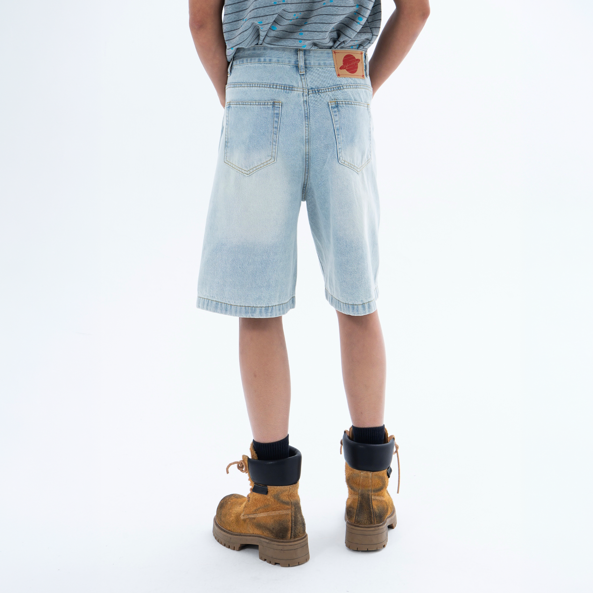 CLP Washed Metal Clasp Denim Shorts