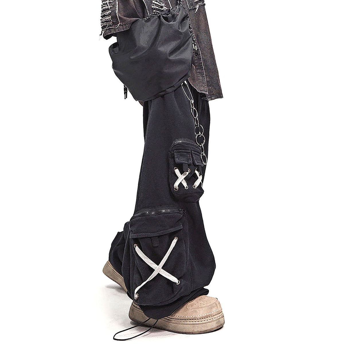 UUCSCC Retro Multi-Pocket Wide-Leg Cargo Pants