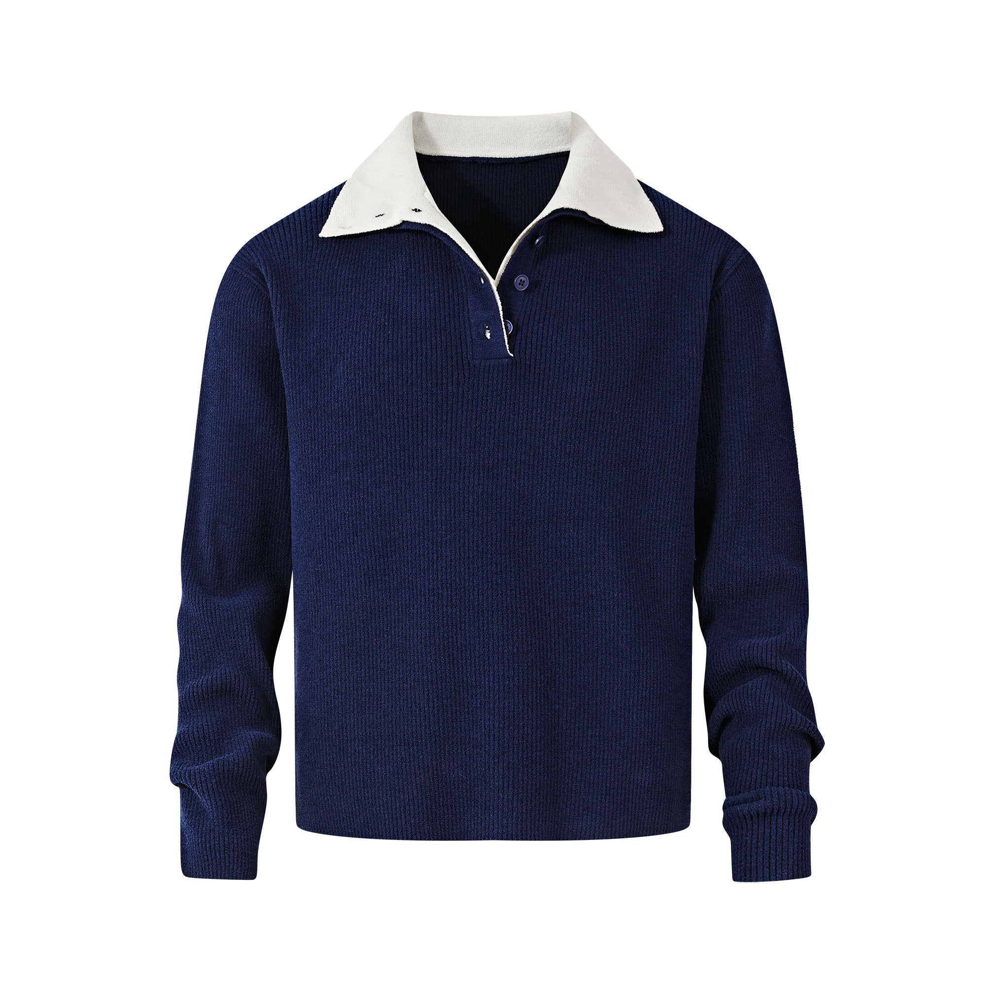 KREATE Contrast Layered Collar Ribbed Sweater, premium urban and streetwear designers apparel on PROJECTISR.com, KREATE