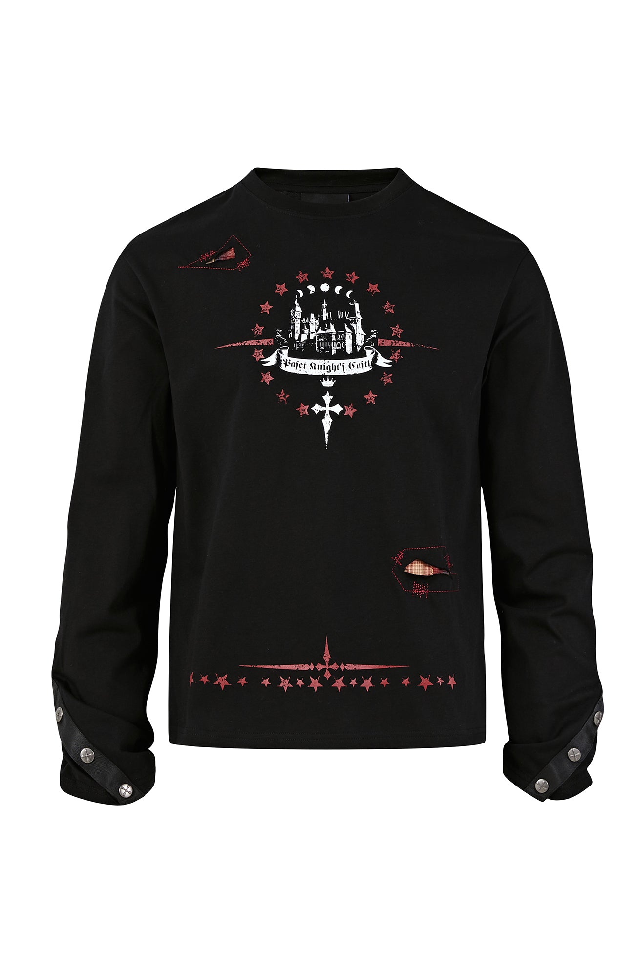 PASET Button Cuff Gothic Graphic Long-Sleeve Tee