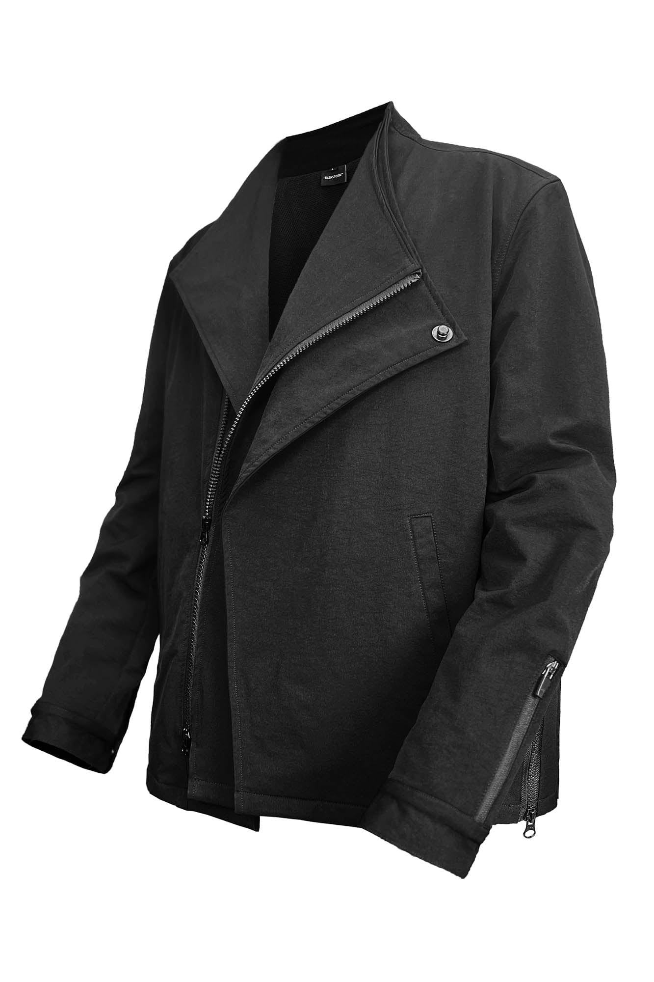 SILENSTORM Asymmetrical Double-Lapel Zipper Blazer Jacket, premium urban and streetwear designers apparel on PROJECTISR.com, SILENSTORM