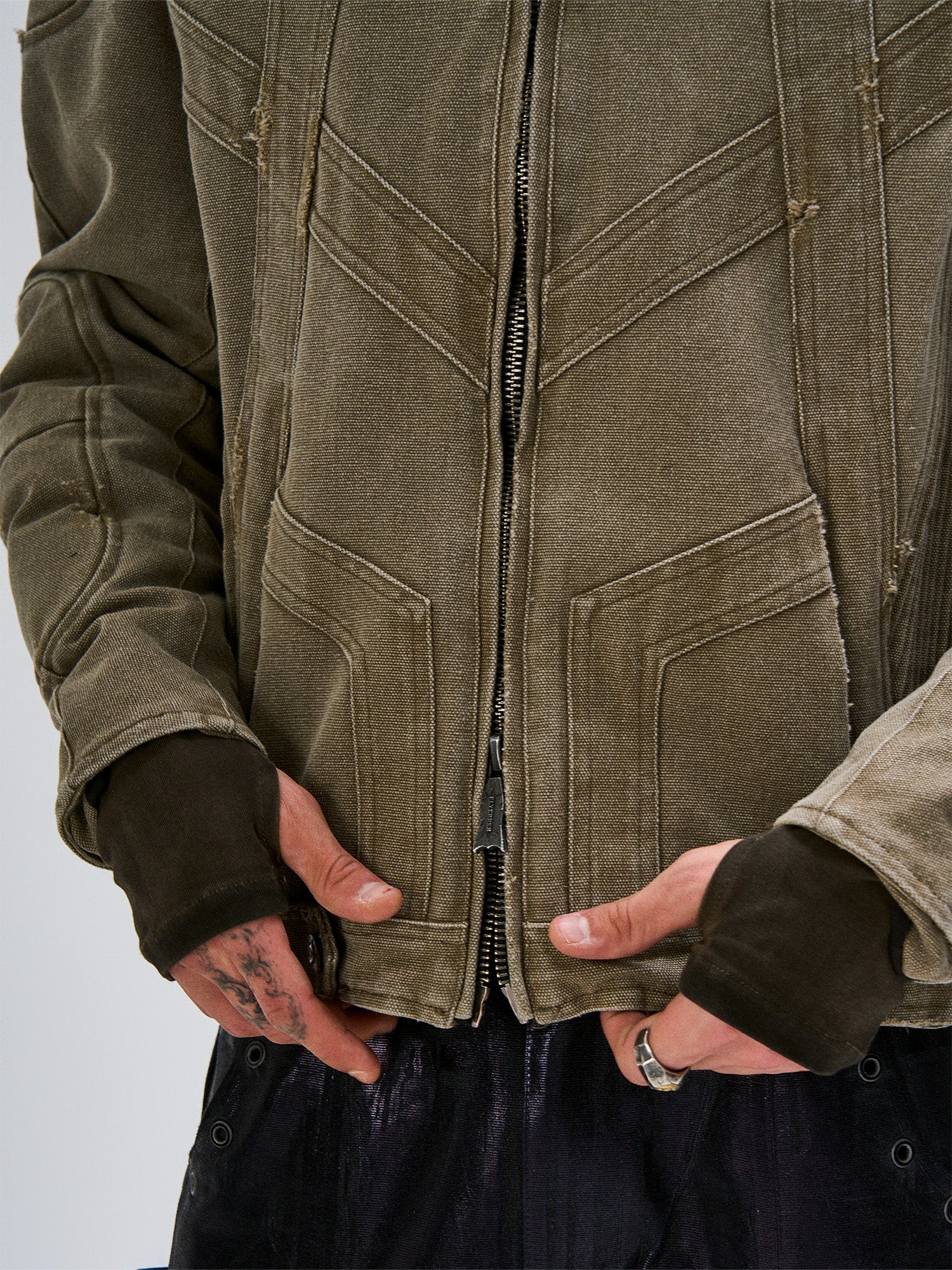 FLYERRER Panel Armor Moto Canvas Jacket, premium urban and streetwear designers apparel on PROJECTISR.com, FLYERRER