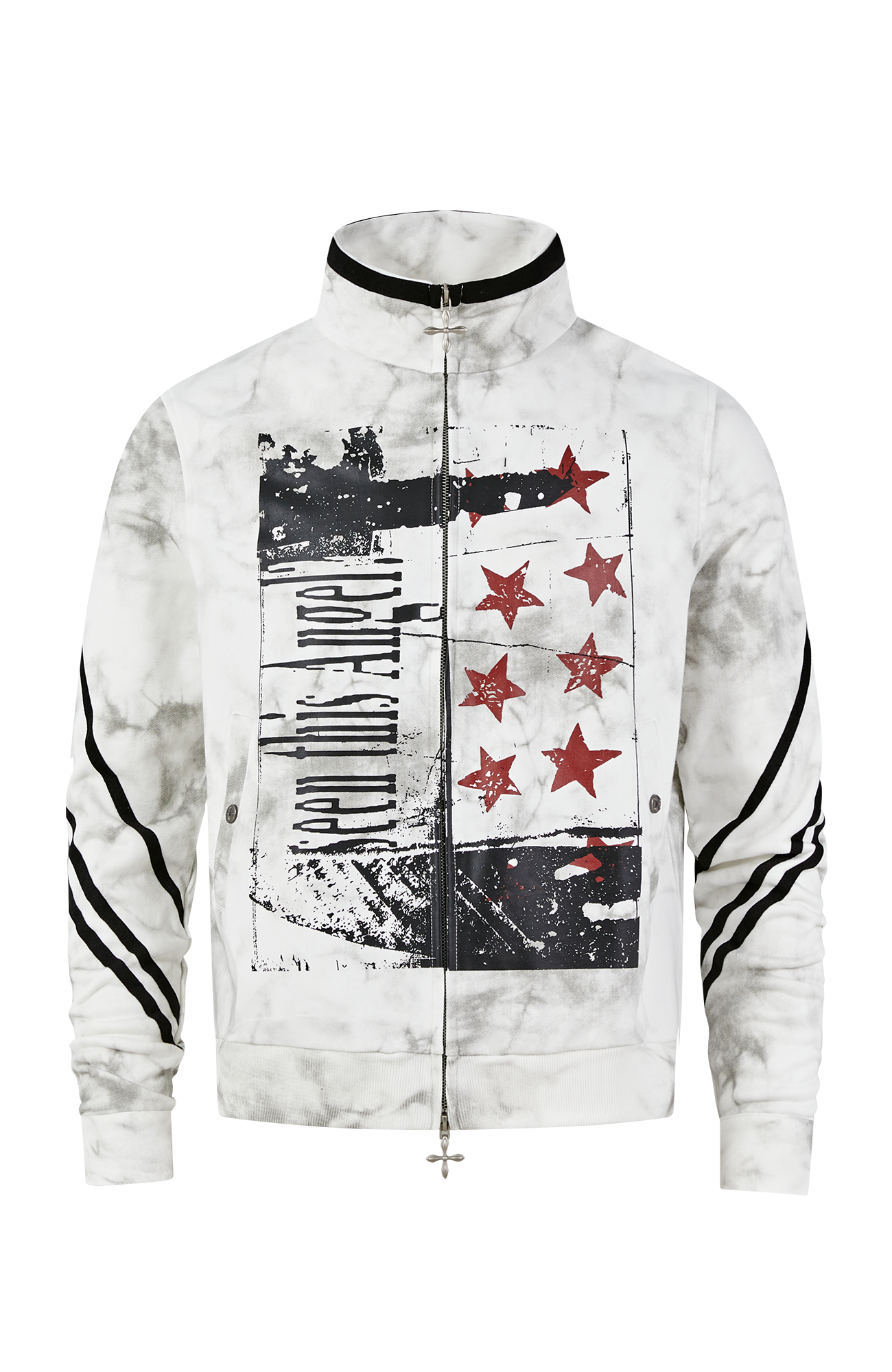 PASET Dirty Wash Star Graphic Track Jacket