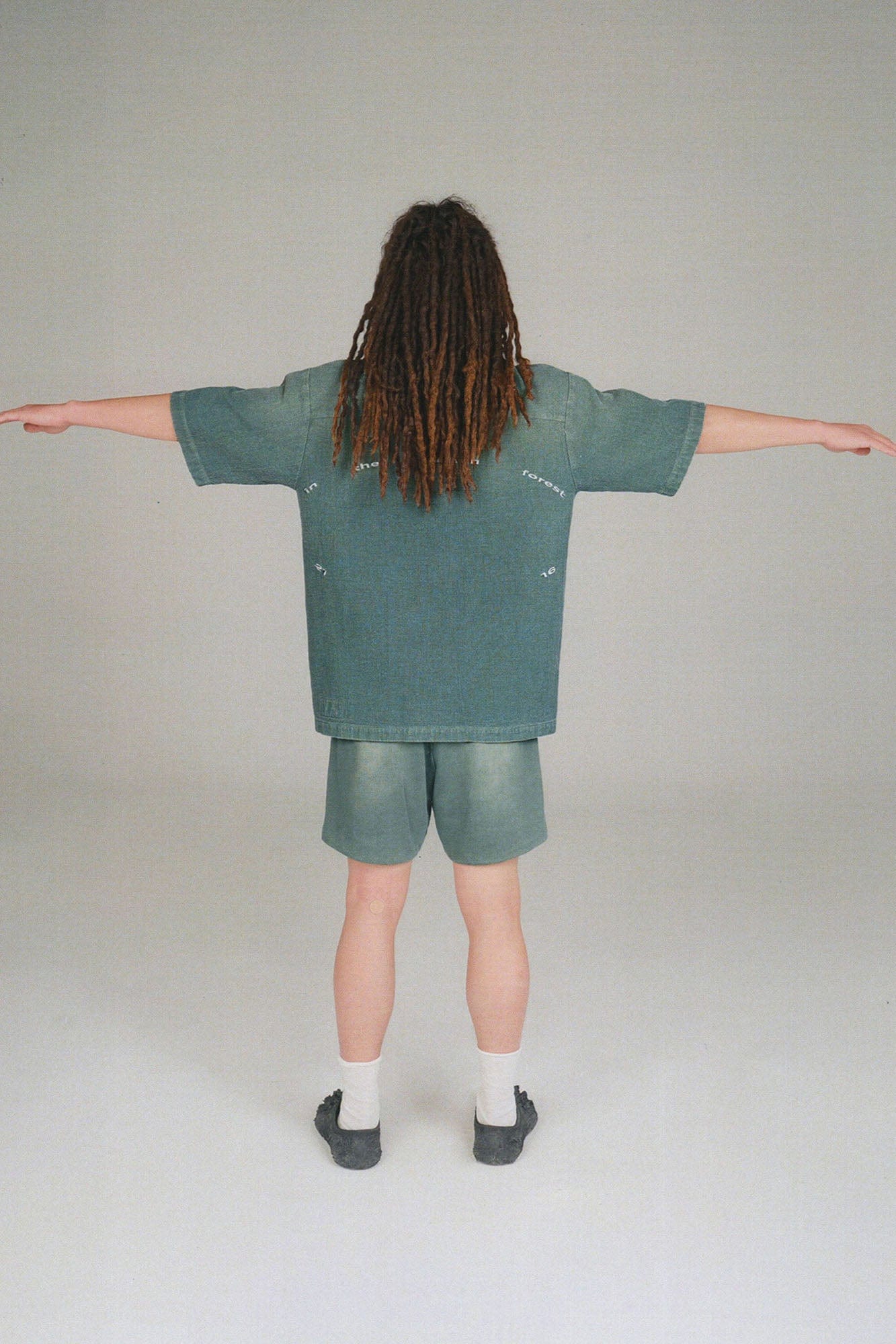 URBAN+FOREST Washed Waffle Stand Collar Half Shirt, premium urban and streetwear designers apparel on PROJECTISR.com, URBAN+FOREST