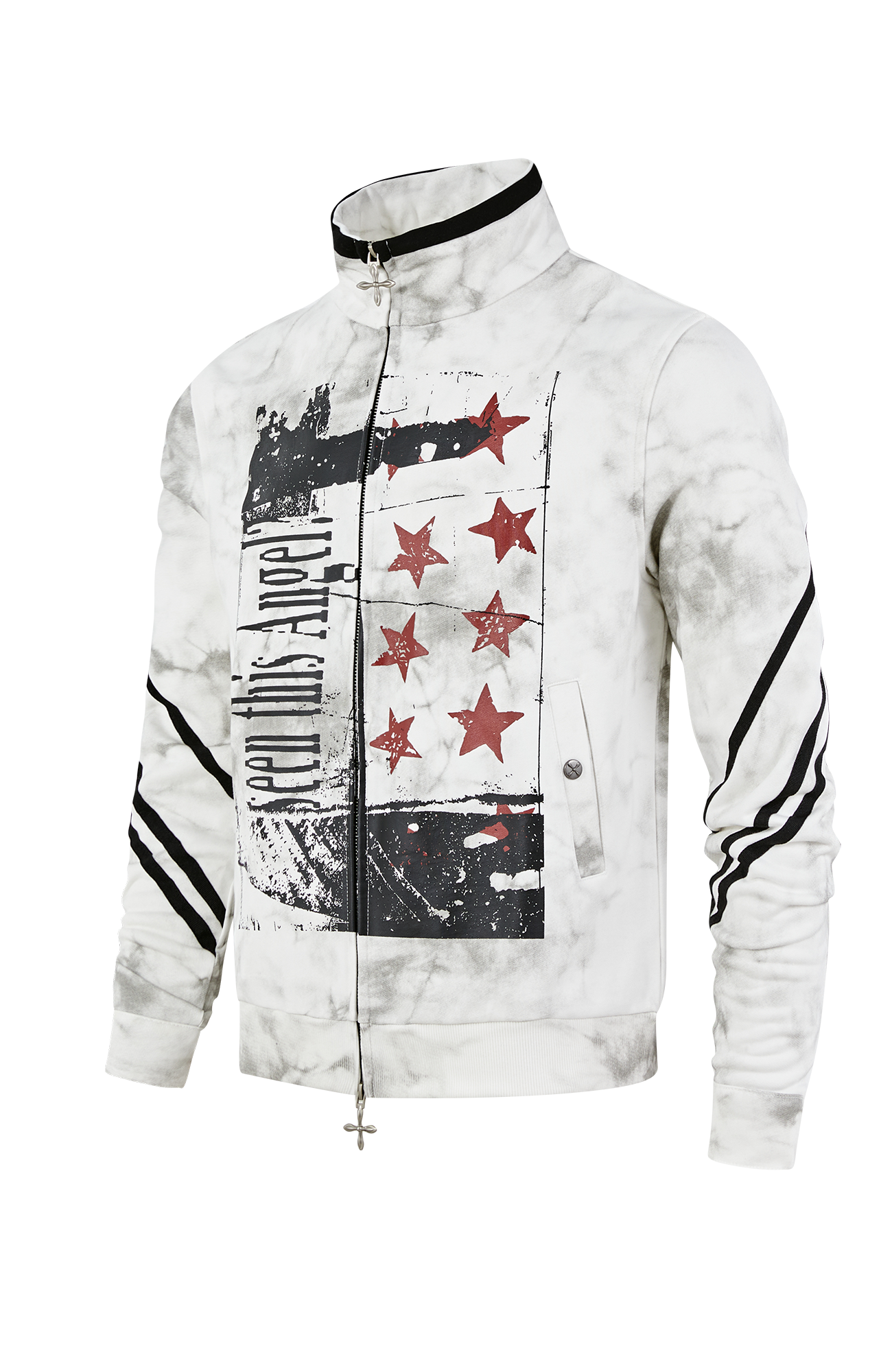 PASET Dirty Wash Star Graphic Track Jacket