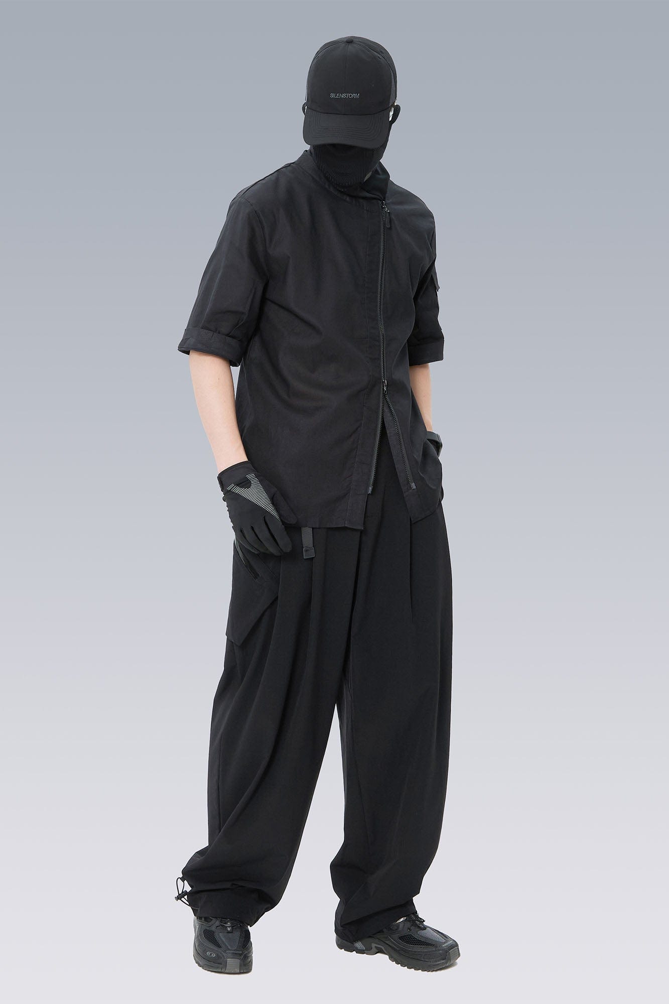 SILENSTORM Asymmetrical Zip Ramie Utility Shirt