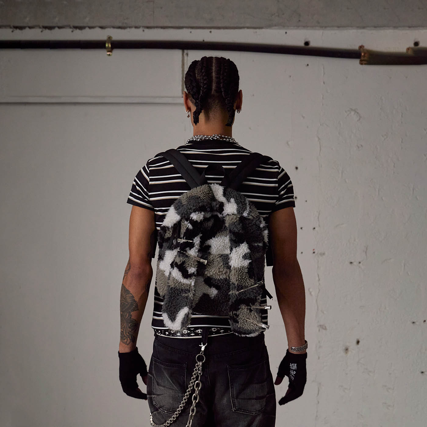 DND4DES The Rat Graffiti Striped T-Shirt, premium urban and streetwear designers apparel on PROJECTISR.com, DND4DES