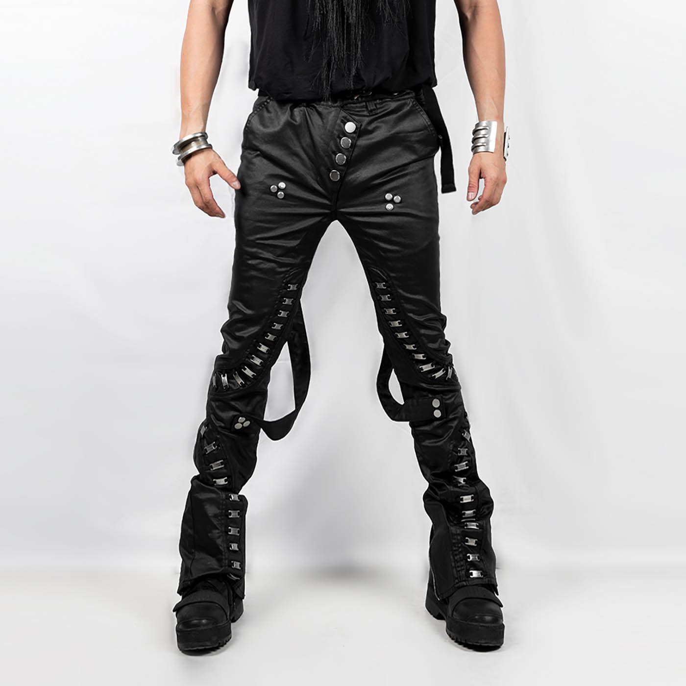 INSIDE OUT Exoskeleton Strapped Zipper Pants, premium urban and streetwear designers apparel on PROJECTISR.com, INSIDE OUT