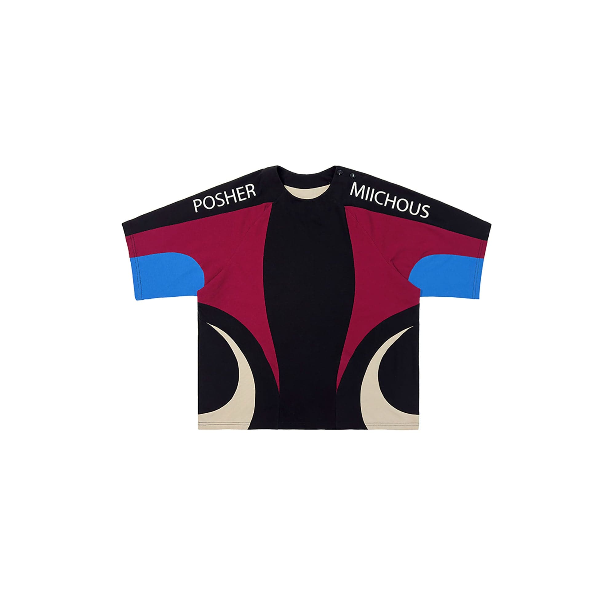 MIICHOUS Racing Contrast Panel Spliced Oversized T-Shirt