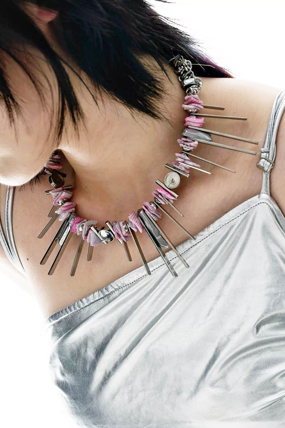 ILLUSORY The Gravity Shell Beaded Necklace, premium urban and streetwear designers apparel on PROJECTISR.com, ILLUSORY