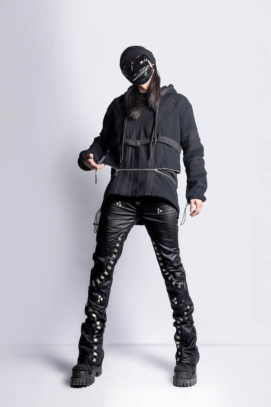 INSIDE OUT Exoskeleton Strapped Zipper Pants, premium urban and streetwear designers apparel on PROJECTISR.com, INSIDE OUT