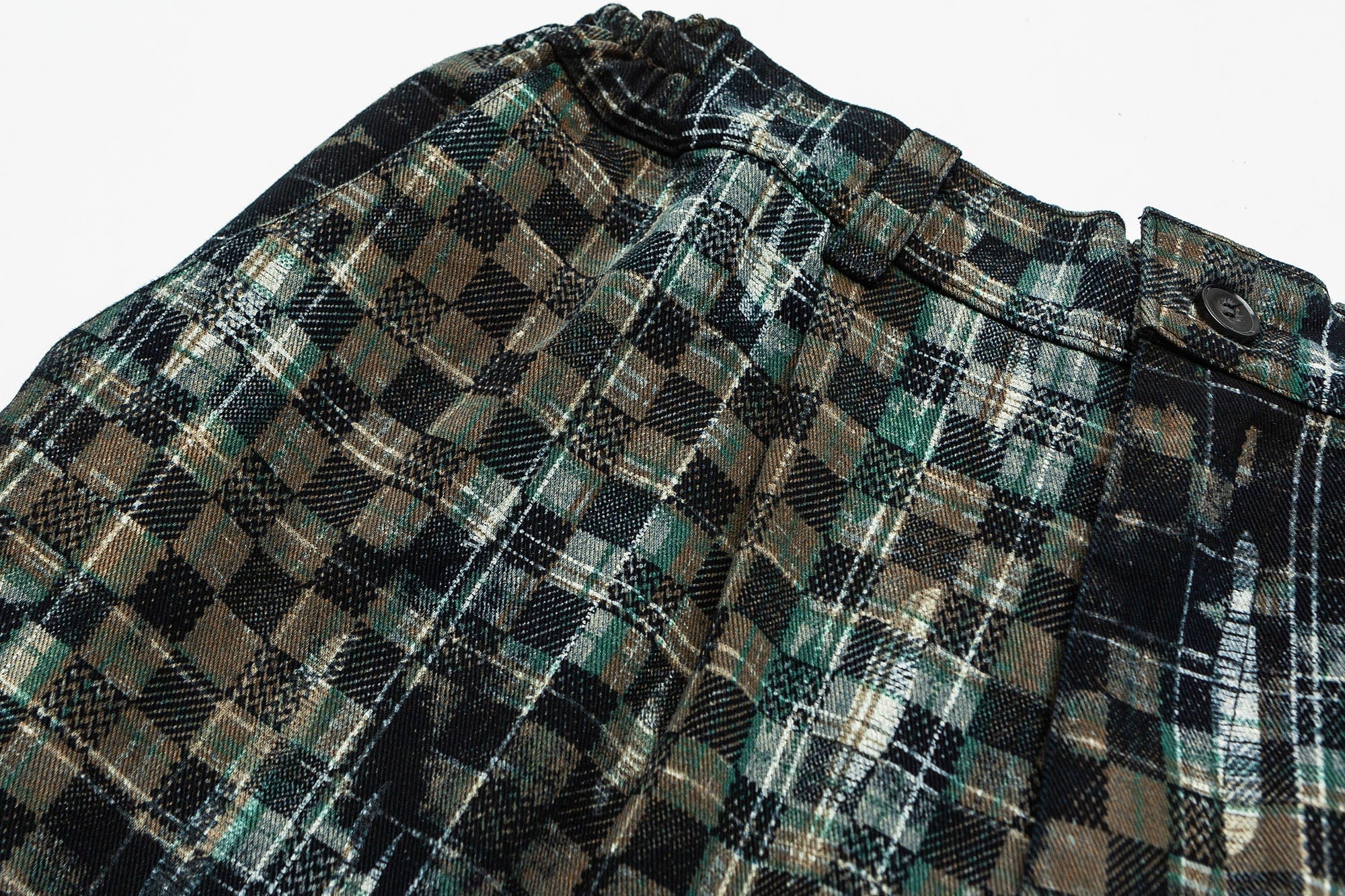 ME DA IGUAL Tie-Dye Washed Camo Checks Elastic Pants, premium urban and streetwear designers apparel on PROJECTISR.com, ME DA IGUAL