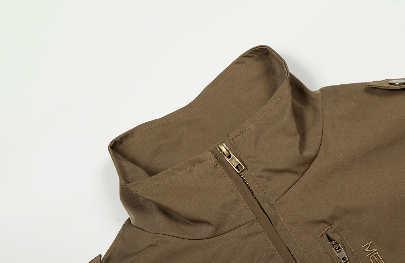 CLP Elastic-Waist Cropped Utility Jacket