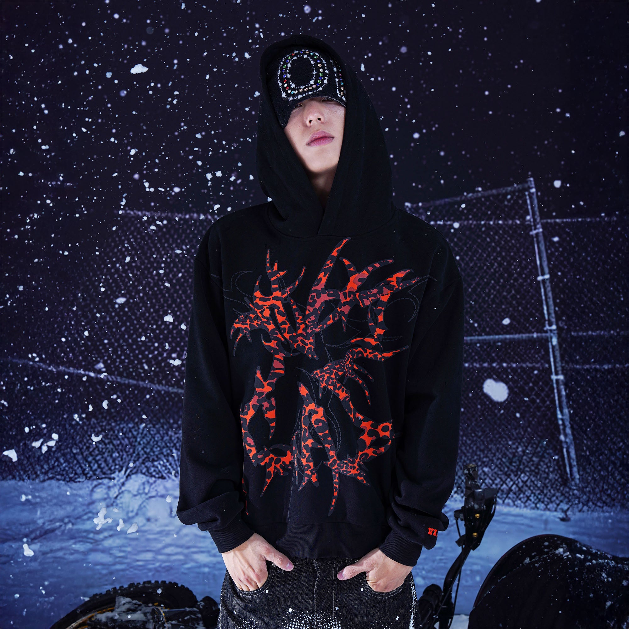 VINKID Leopard Thorn Patch Hoodie