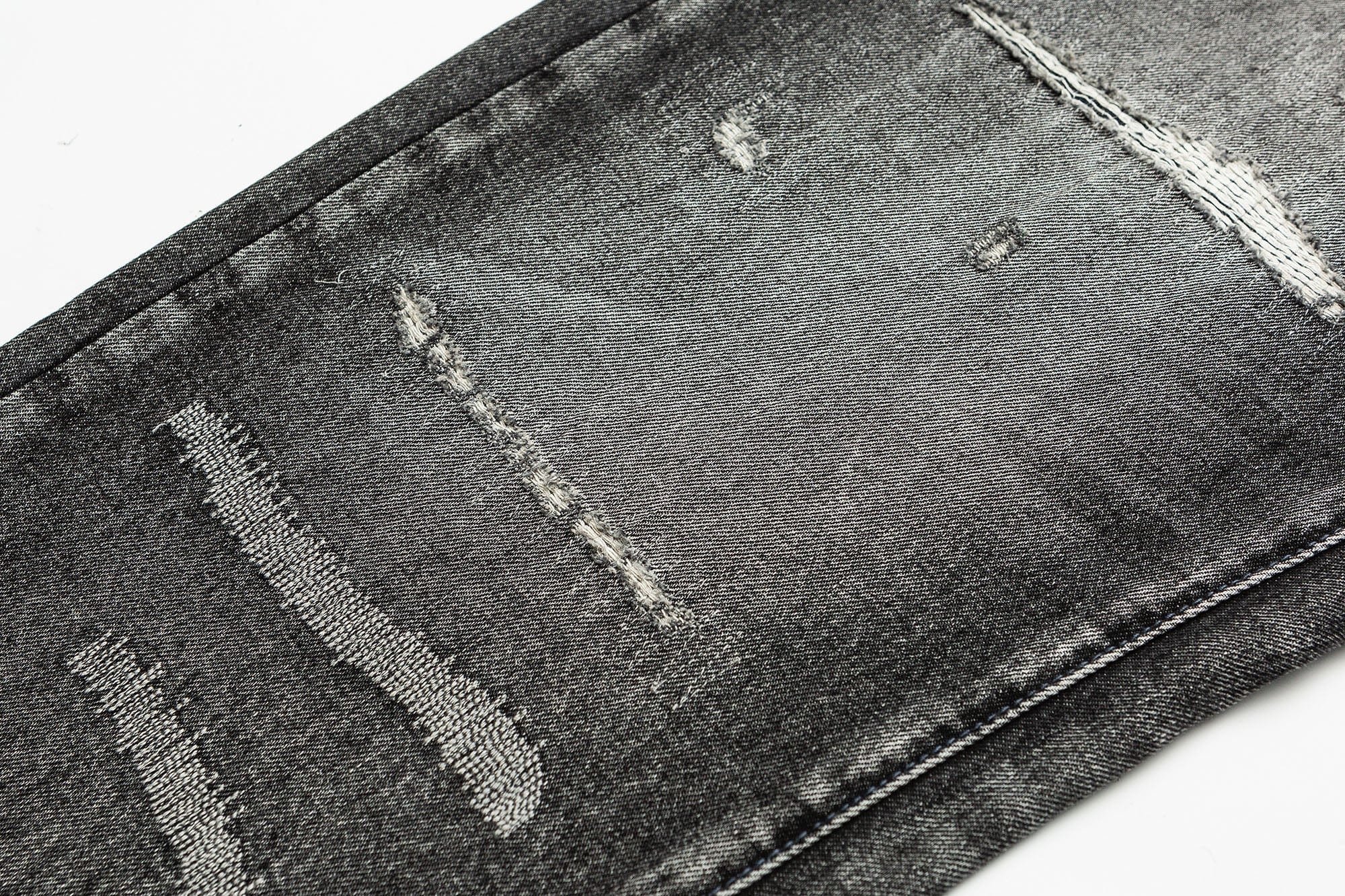 ME DA IGUAL Washed Slashed Patch Distressed Jeans, premium urban and streetwear designers apparel on PROJECTISR.com, ME DA IGUAL