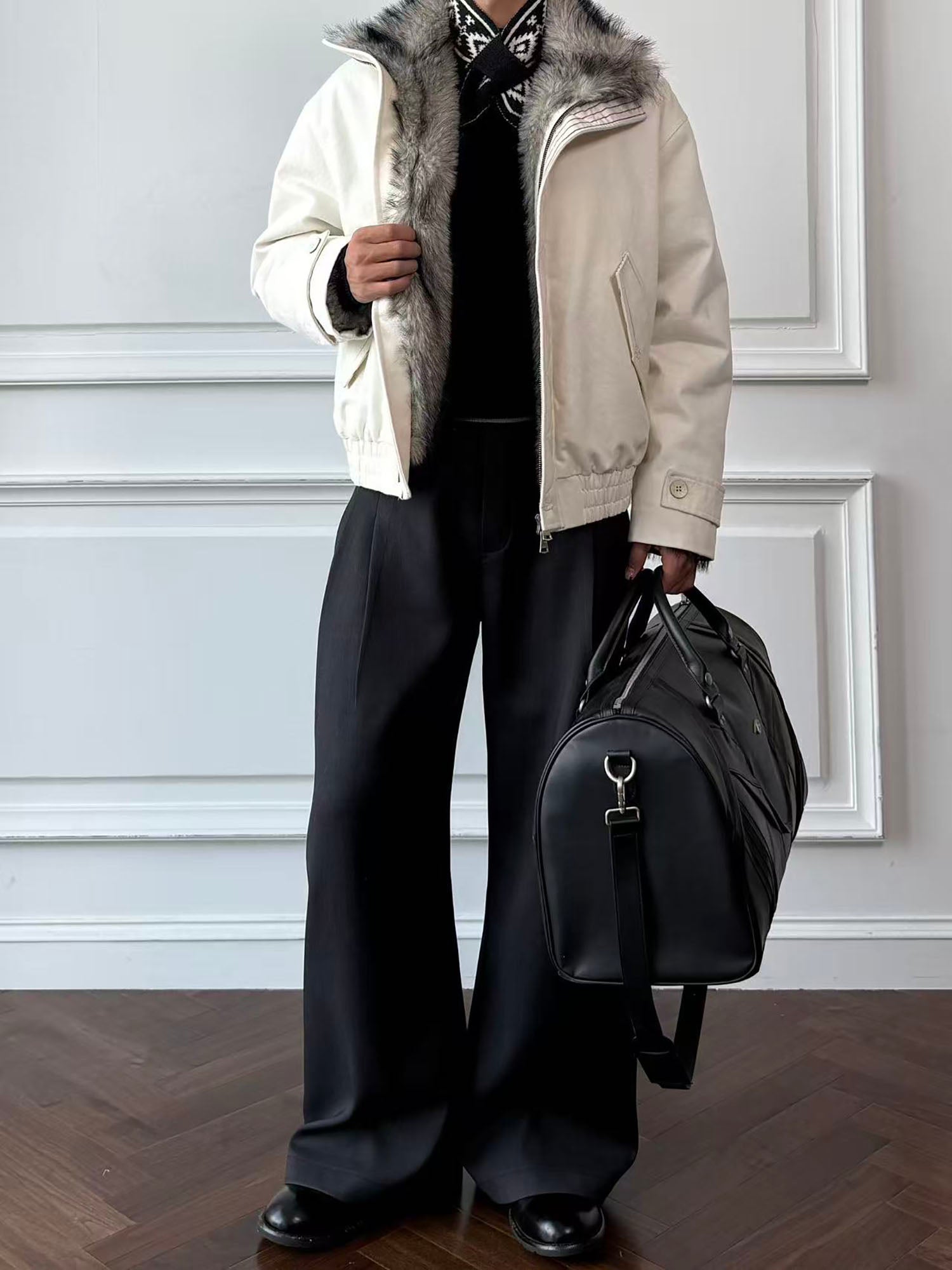 CATSSTAC Essential Faux-Fur Lined Stand-Collar Jacket, premium urban and streetwear designers apparel on PROJECTISR.com, CATSSTAC