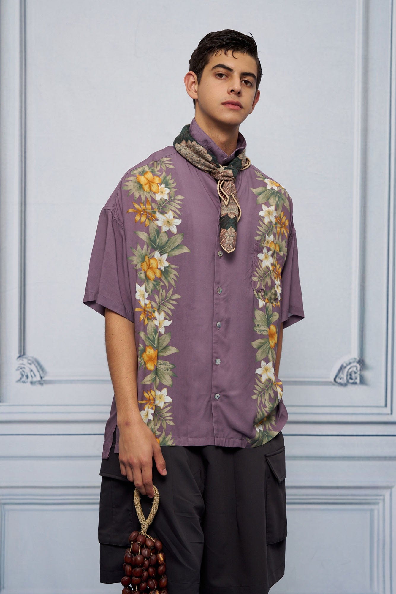 UNLIMITED MOTE Tropical Floral Cuban Hawaii Half Shirt, premium urban and streetwear designers apparel on PROJECTISR.com, UNLIMITED MOTE