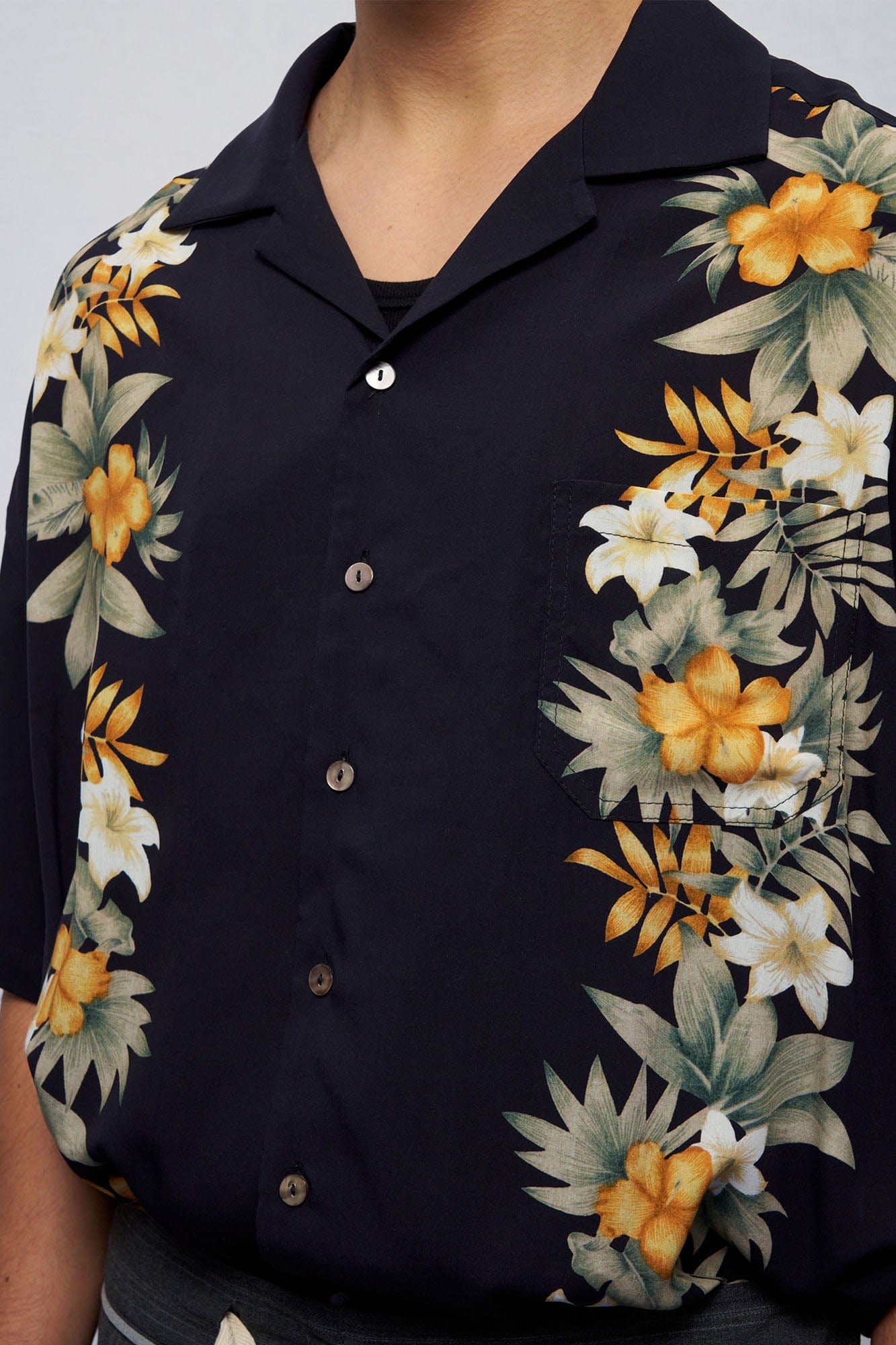 UNLIMITED MOTE Tropical Floral Cuban Hawaii Half Shirt, premium urban and streetwear designers apparel on PROJECTISR.com, UNLIMITED MOTE